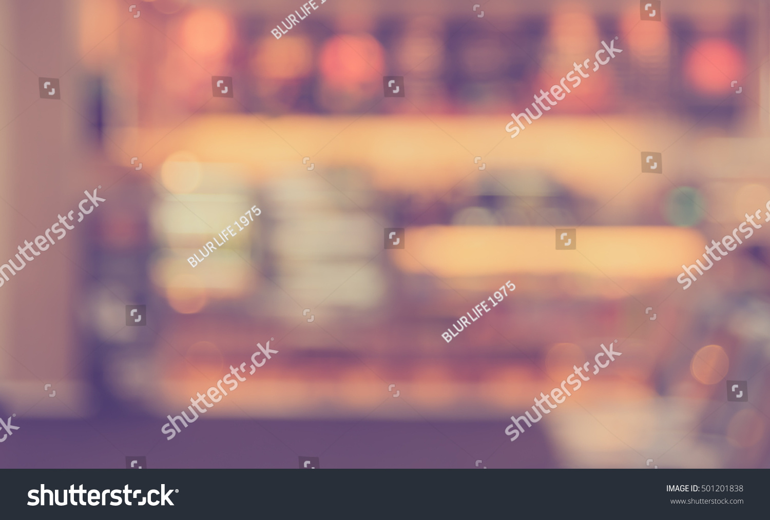 Abstract blur food counter service or cafe in food court  for background usage . (vintage tone) #501201838