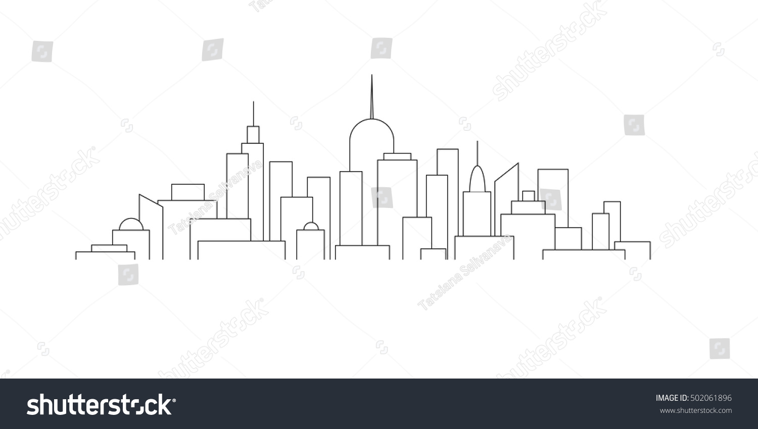 Skyline outline vector eps 10 - Royalty Free Stock Vector 502061896 ...