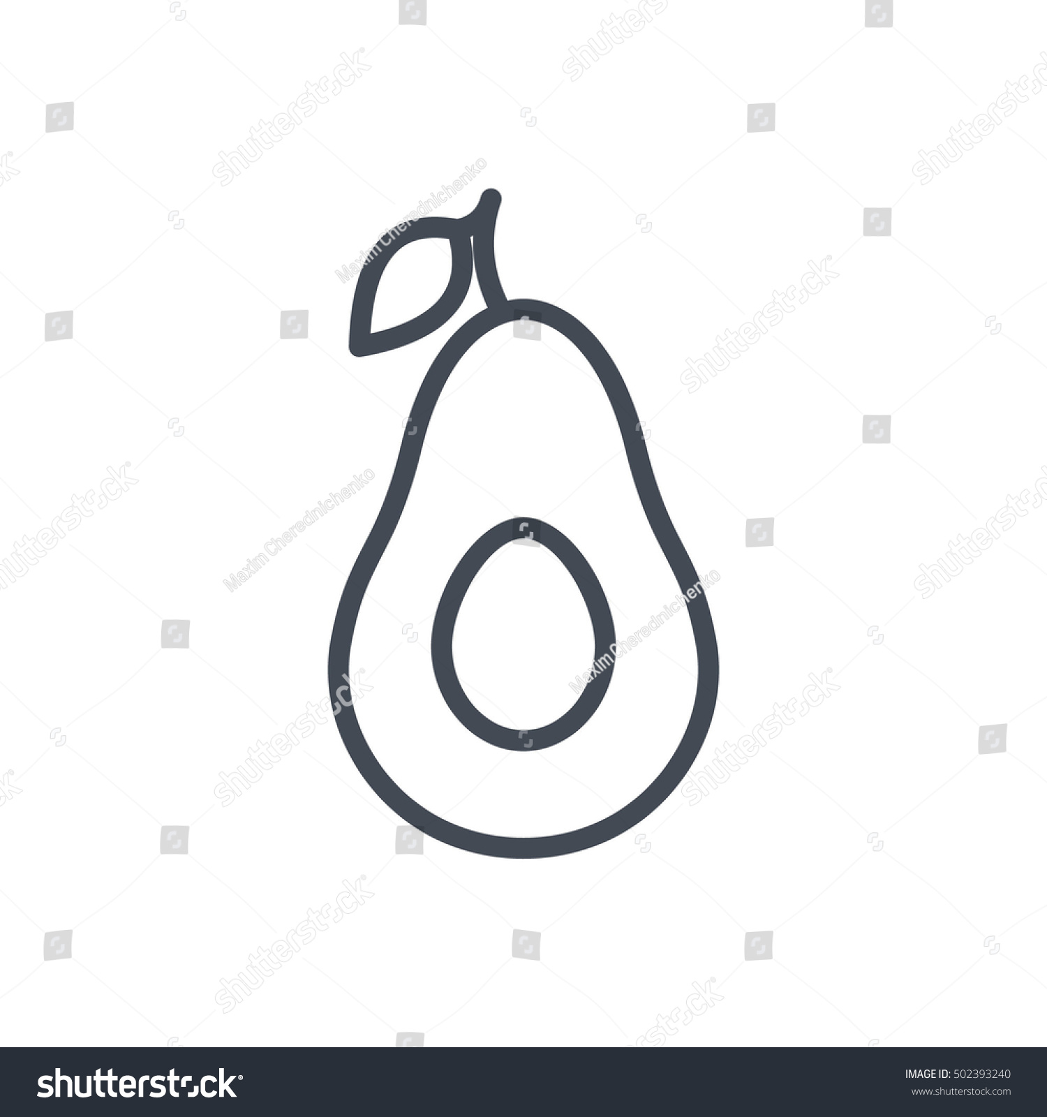 Avocado Icon Outlined Food Fruits #502393240