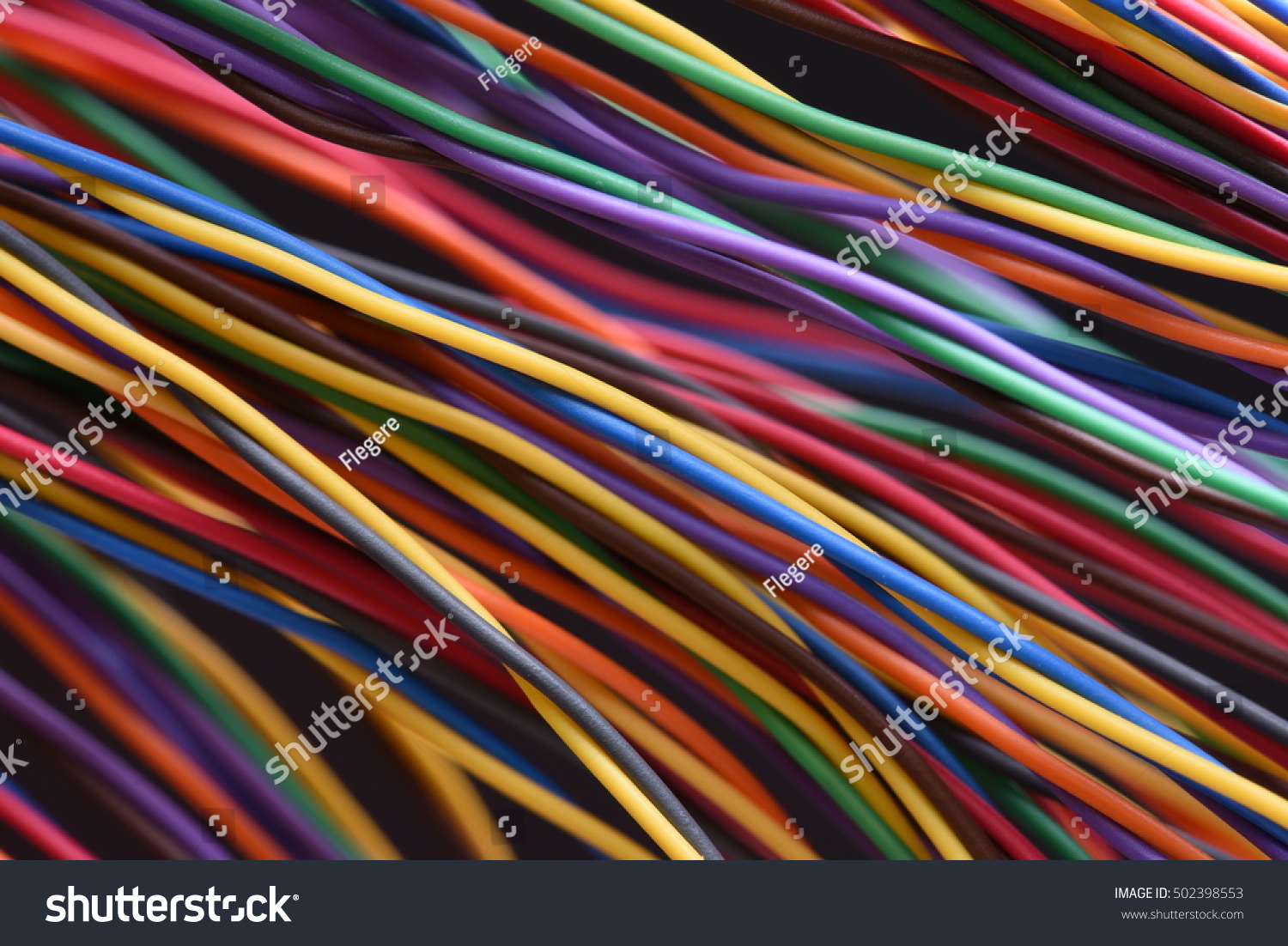Colorful electrical wire used in telecommunication internet cable network and computer system #502398553