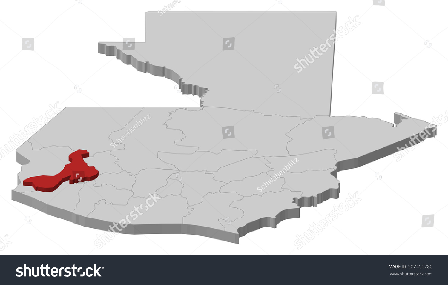 Map Guatemala Quetzaltenango 3d Royalty Free Stock Vector 502450780 4404