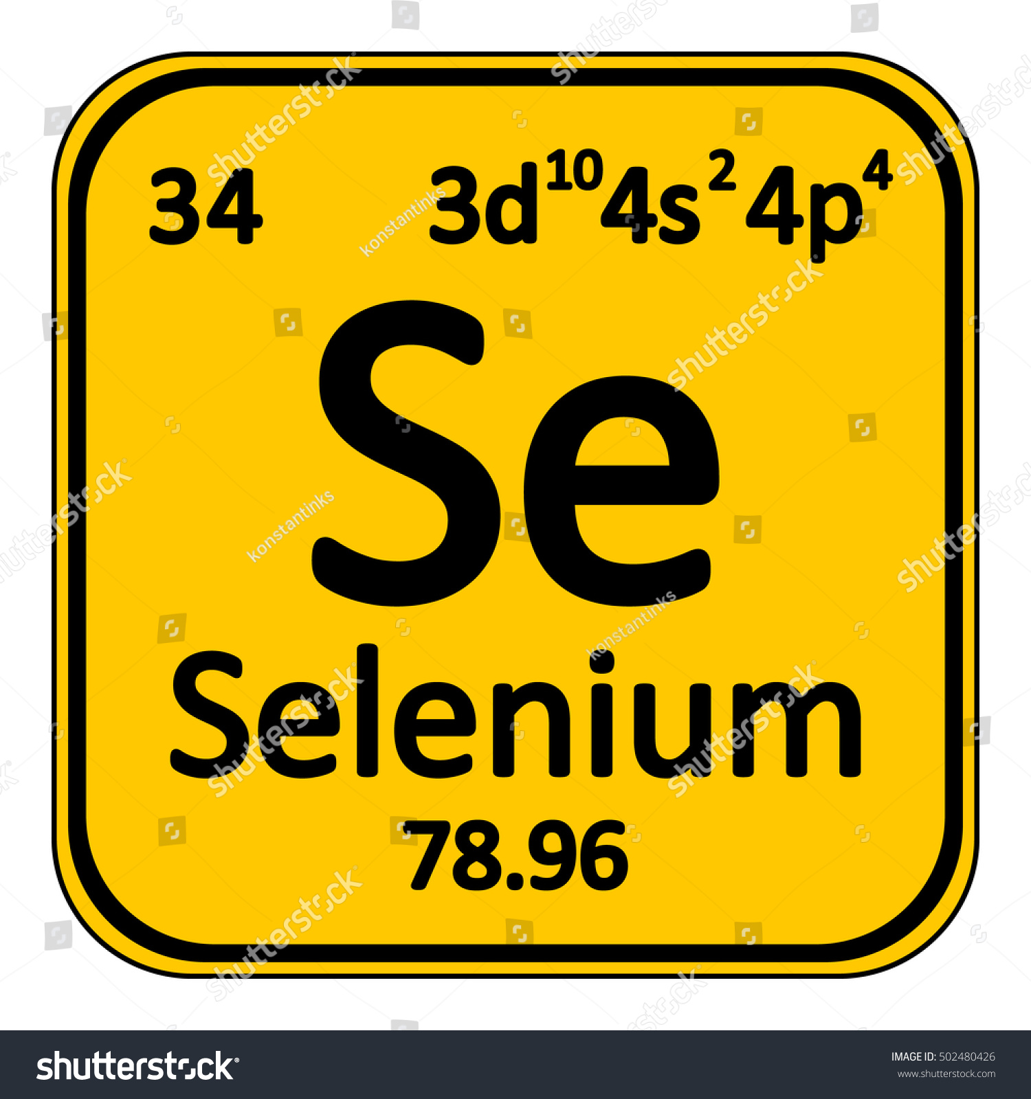 Periodic table element selenium icon on white - Royalty Free Stock ...