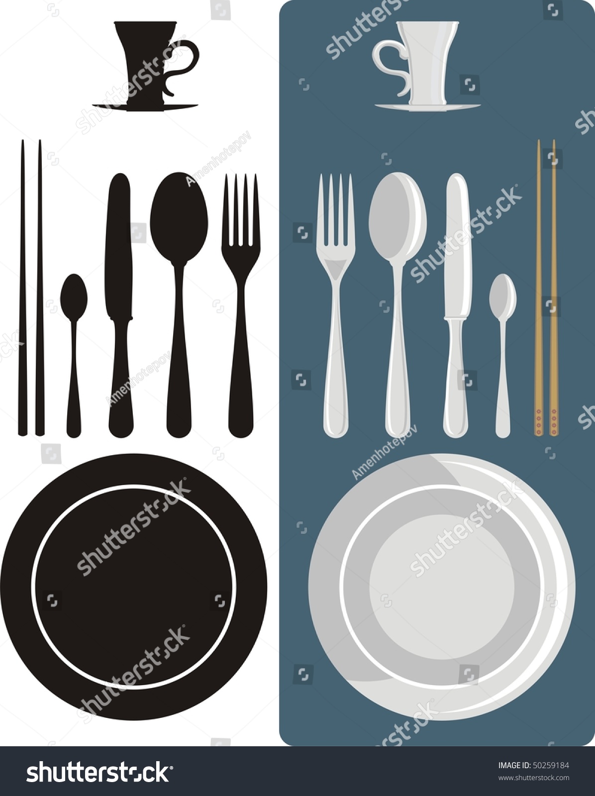 Cutlery Icons Fork Knife Spoon And Coffee Royalty Free Stock