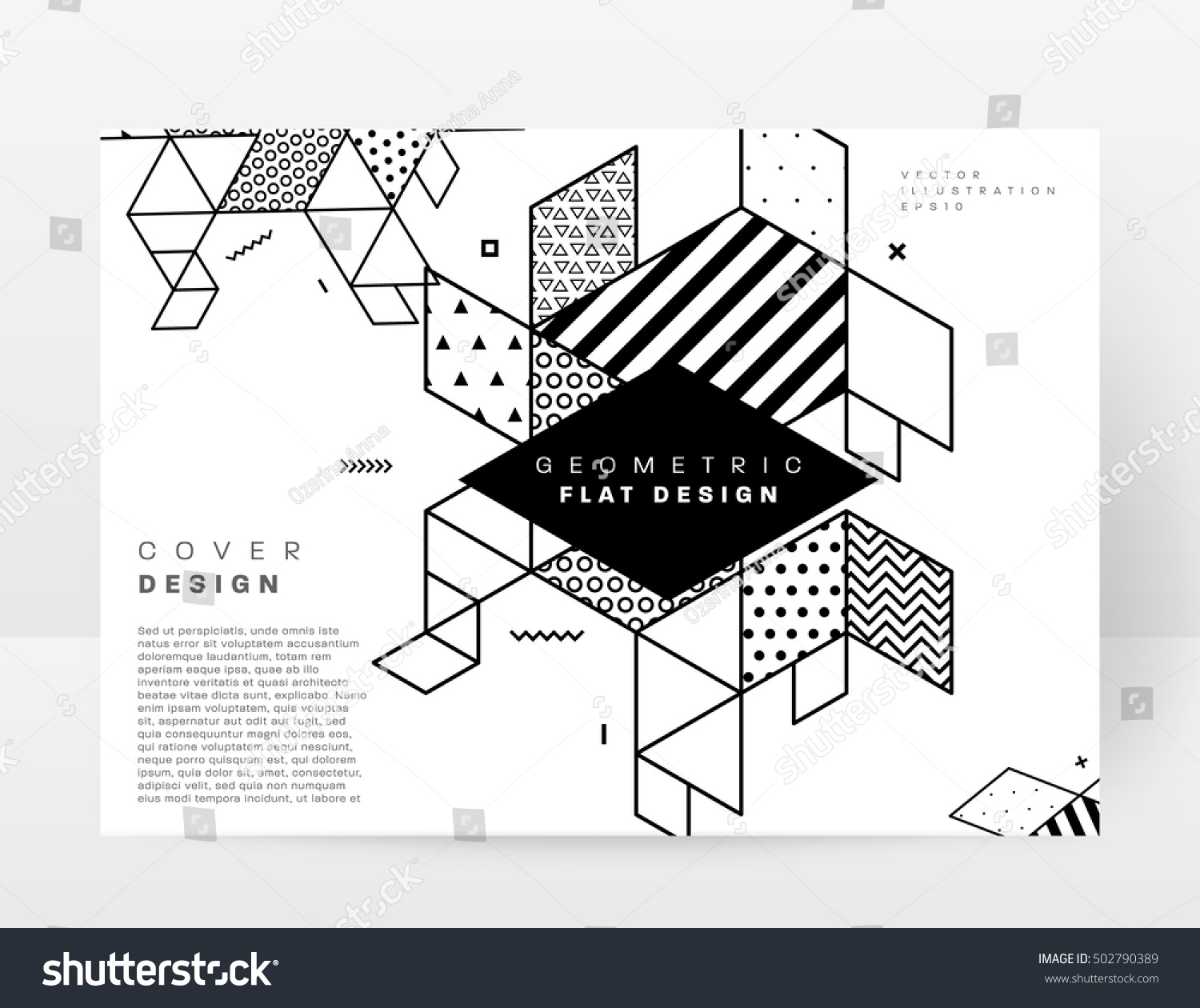 Geometric background Template for covers, flyers, banners, posters and placards, may be used for presentations and book covers, EPS10 vector illustration #502790389
