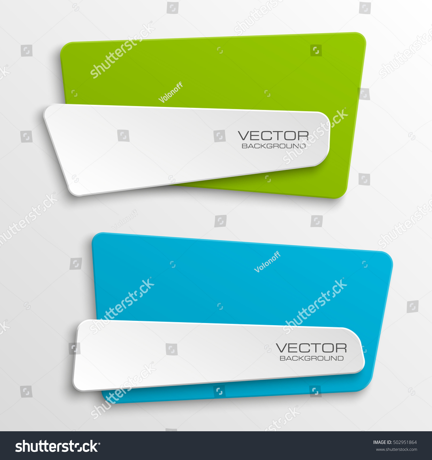 Origami vector banner. The original form as two form, overlapping. The flat image. Advertising Design shape. Vector label tag. #502951864