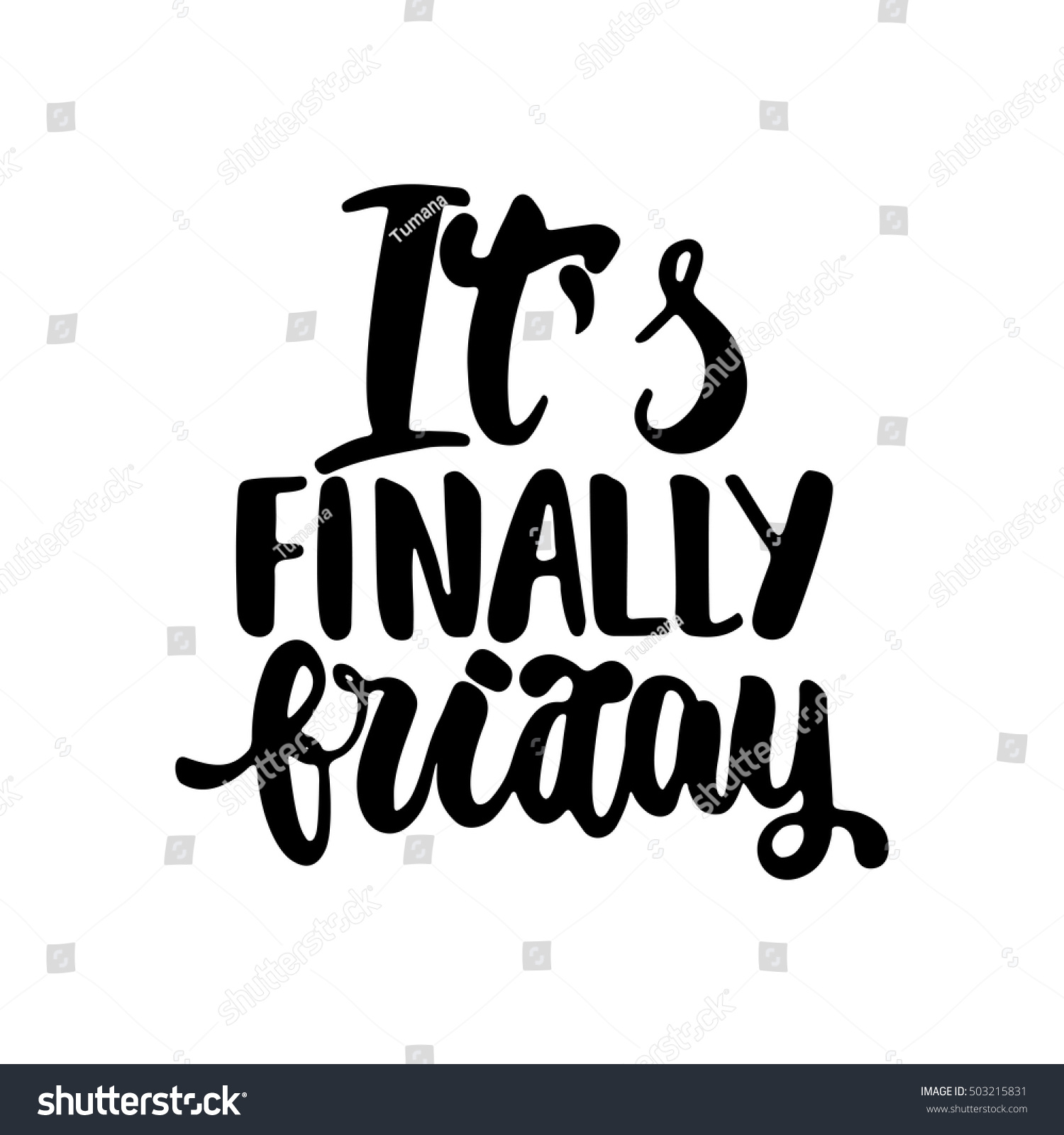 It's finally friday - hand drawn lettering - Royalty Free Stock Vector ...