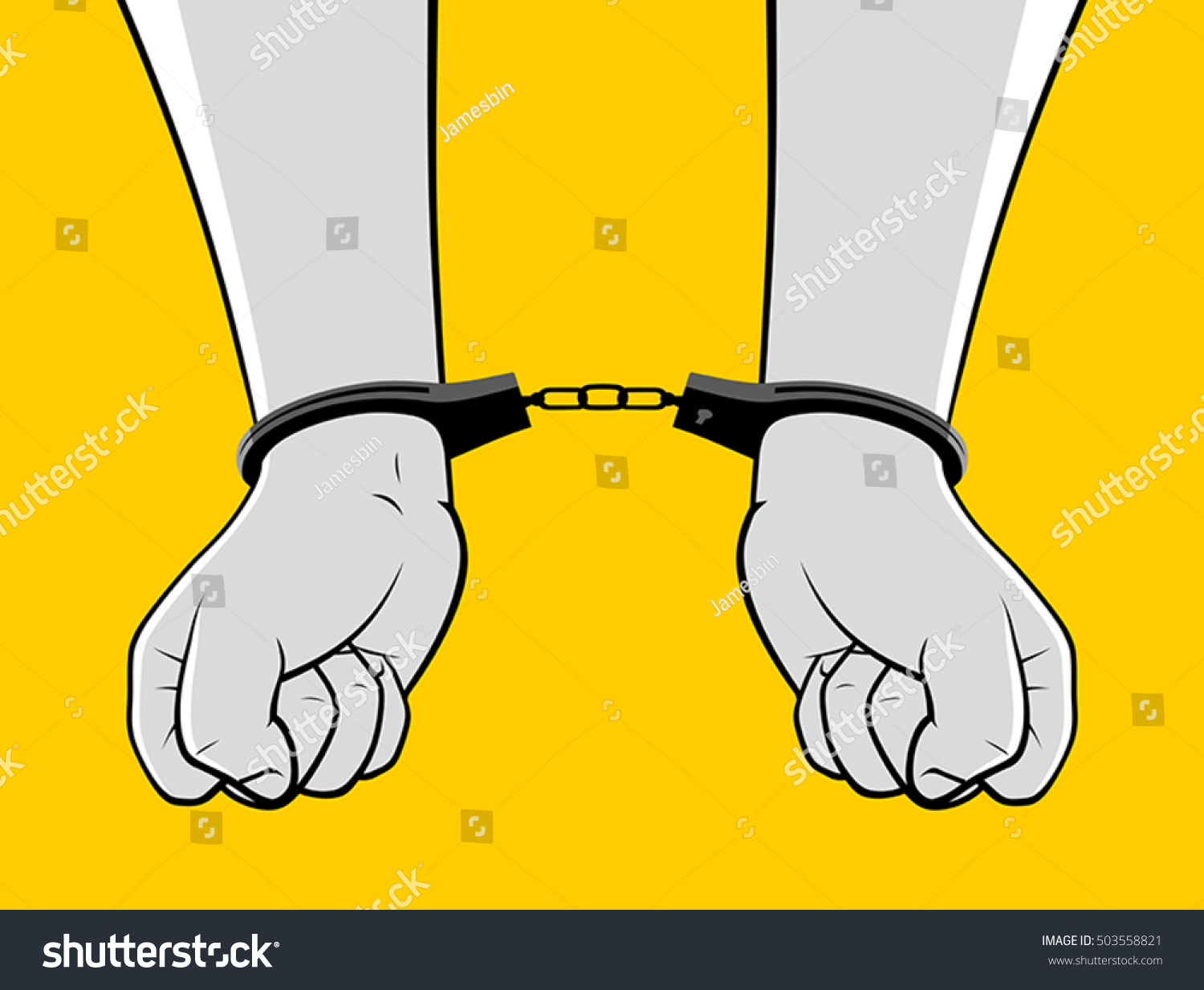 Handcuffed Hands Royalty Free Stock Vector 503558821