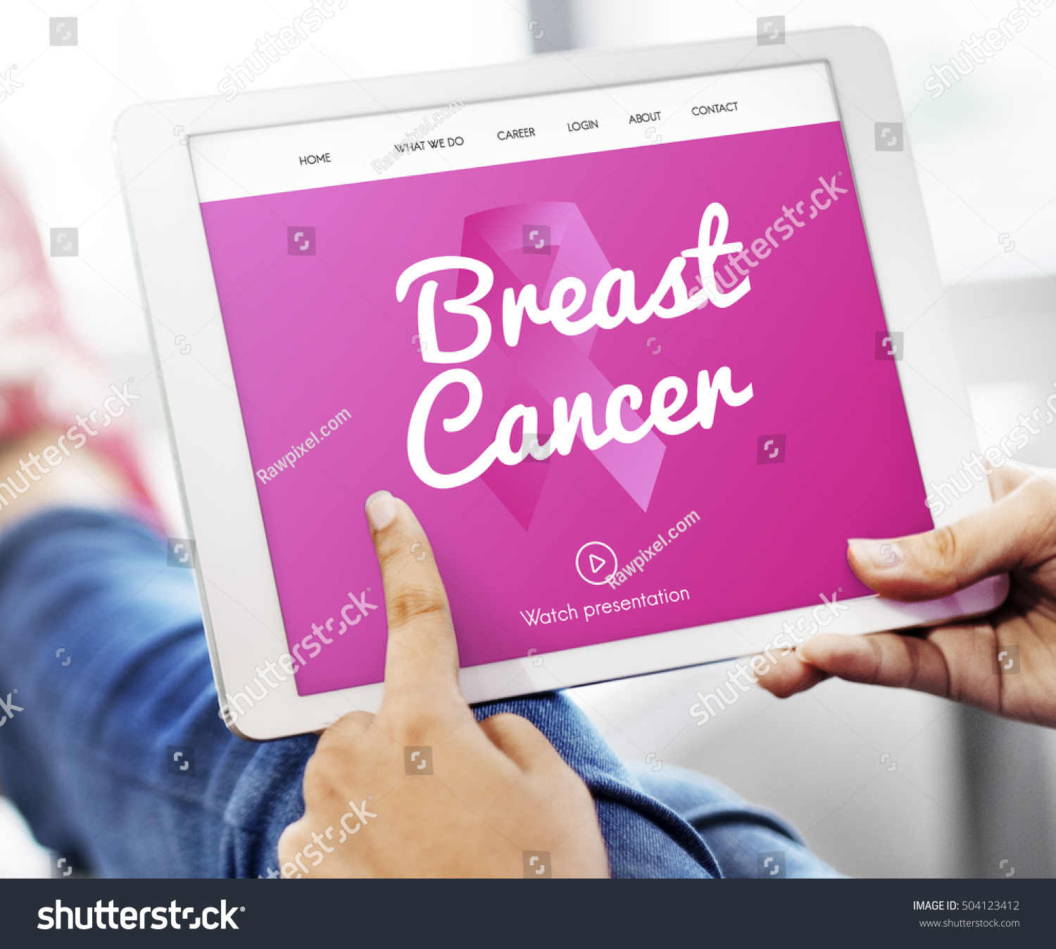 Pink Ribbon Cancer Presentation Concept #504123412