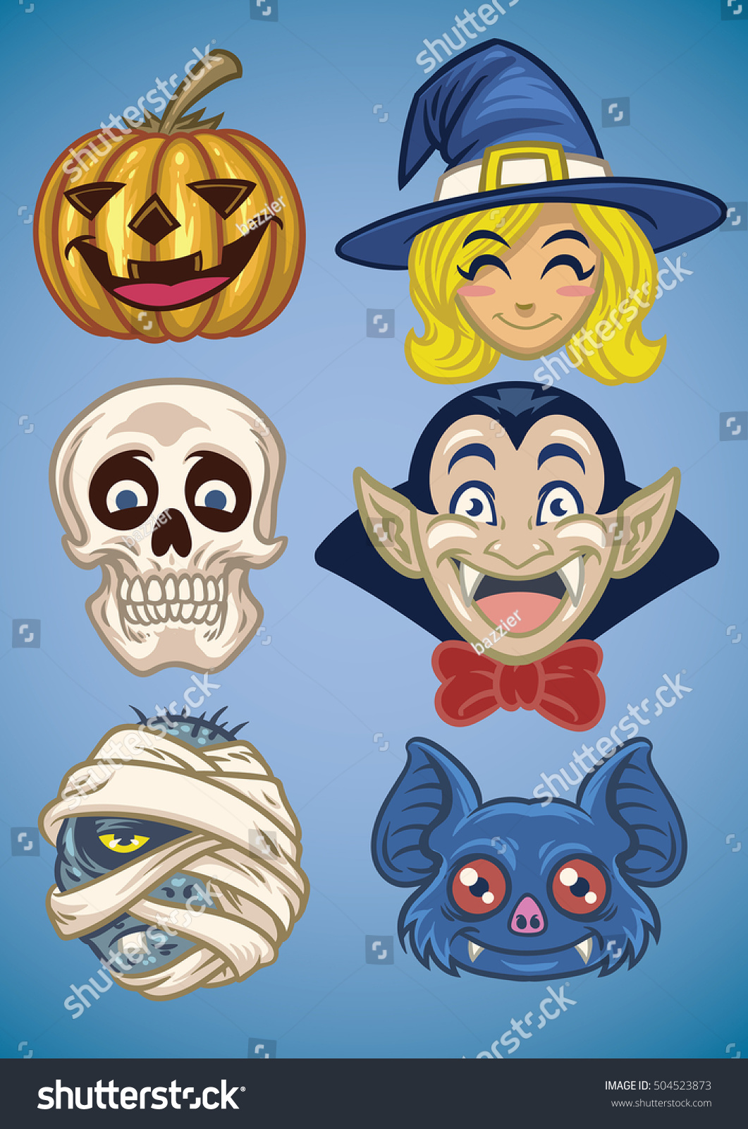 Cartoon Of Halloween Characters Set Royalty Free Stock Vector 504523873 