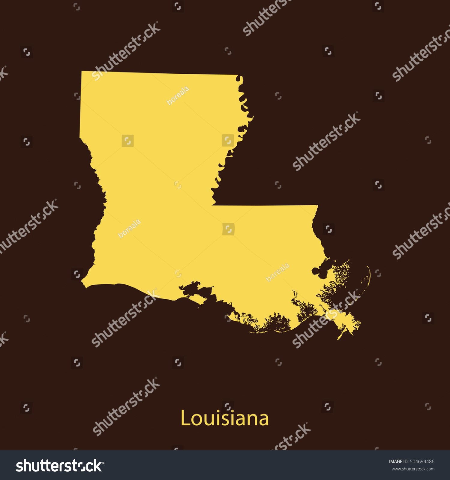 Map Of Louisiana Royalty Free Stock Vector 504694486 2210