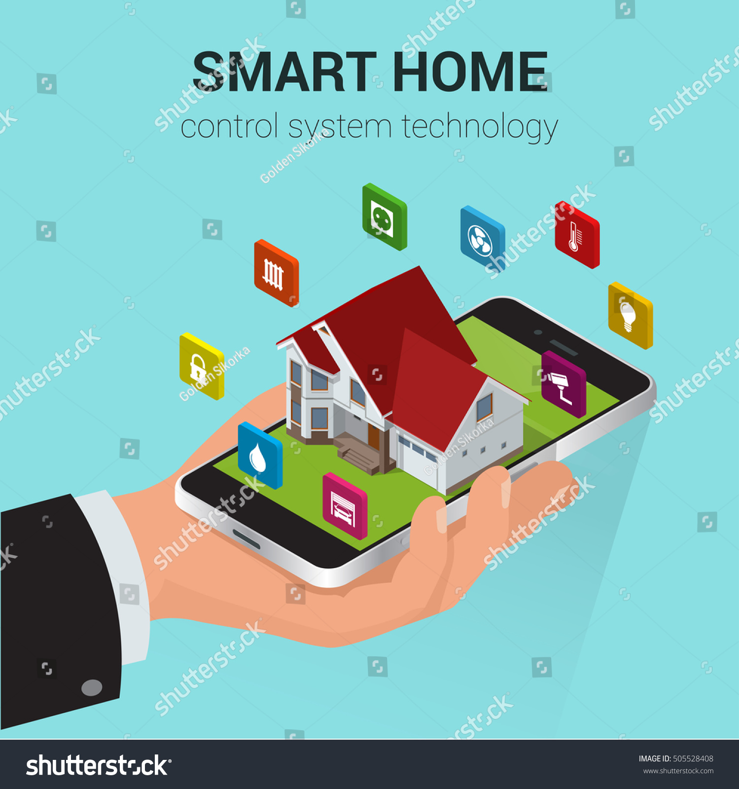 Smart home iot internet of things control - Royalty Free Stock Vector ...