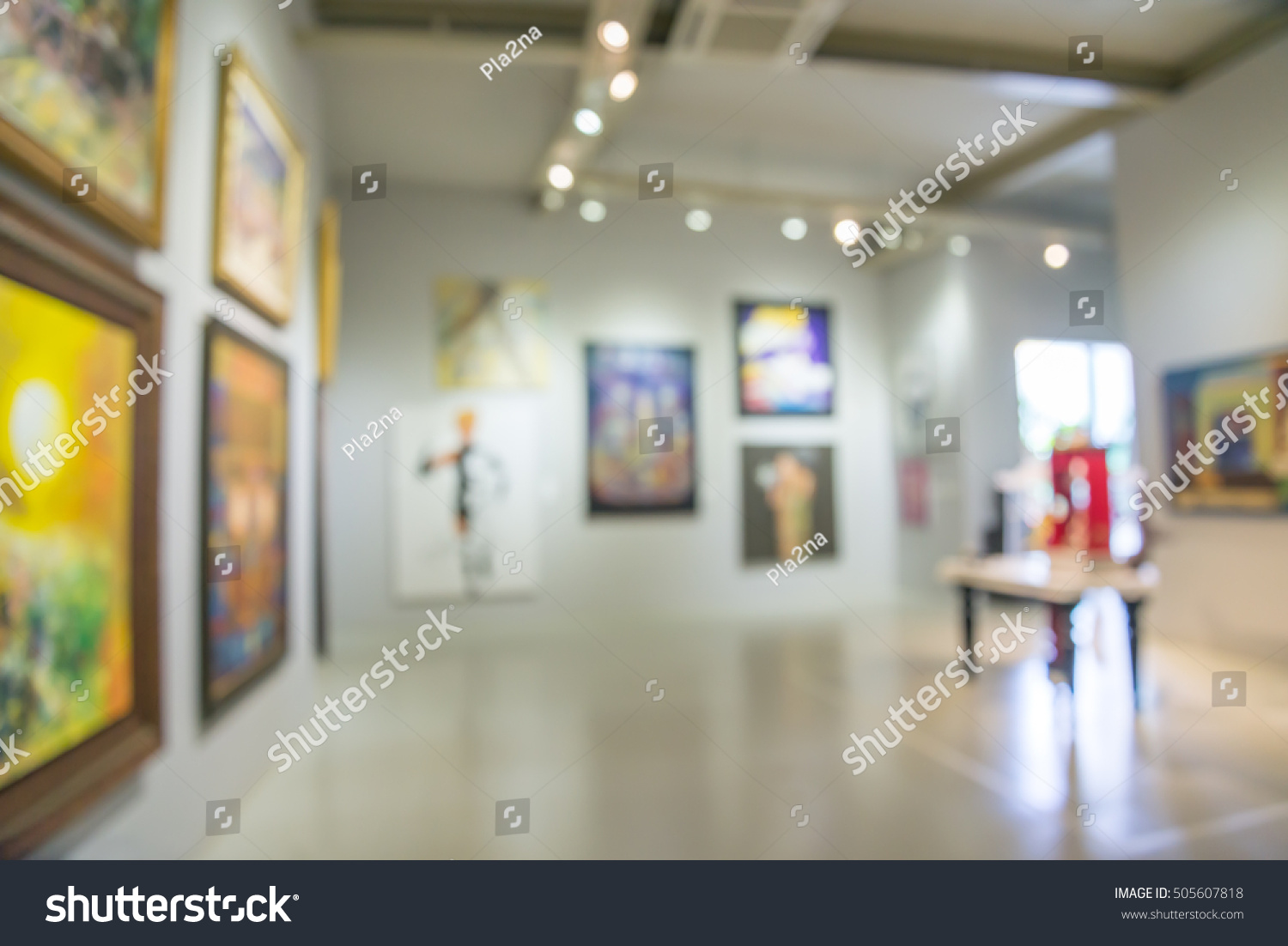 Abstract blur contemporary art gallery background #505607818