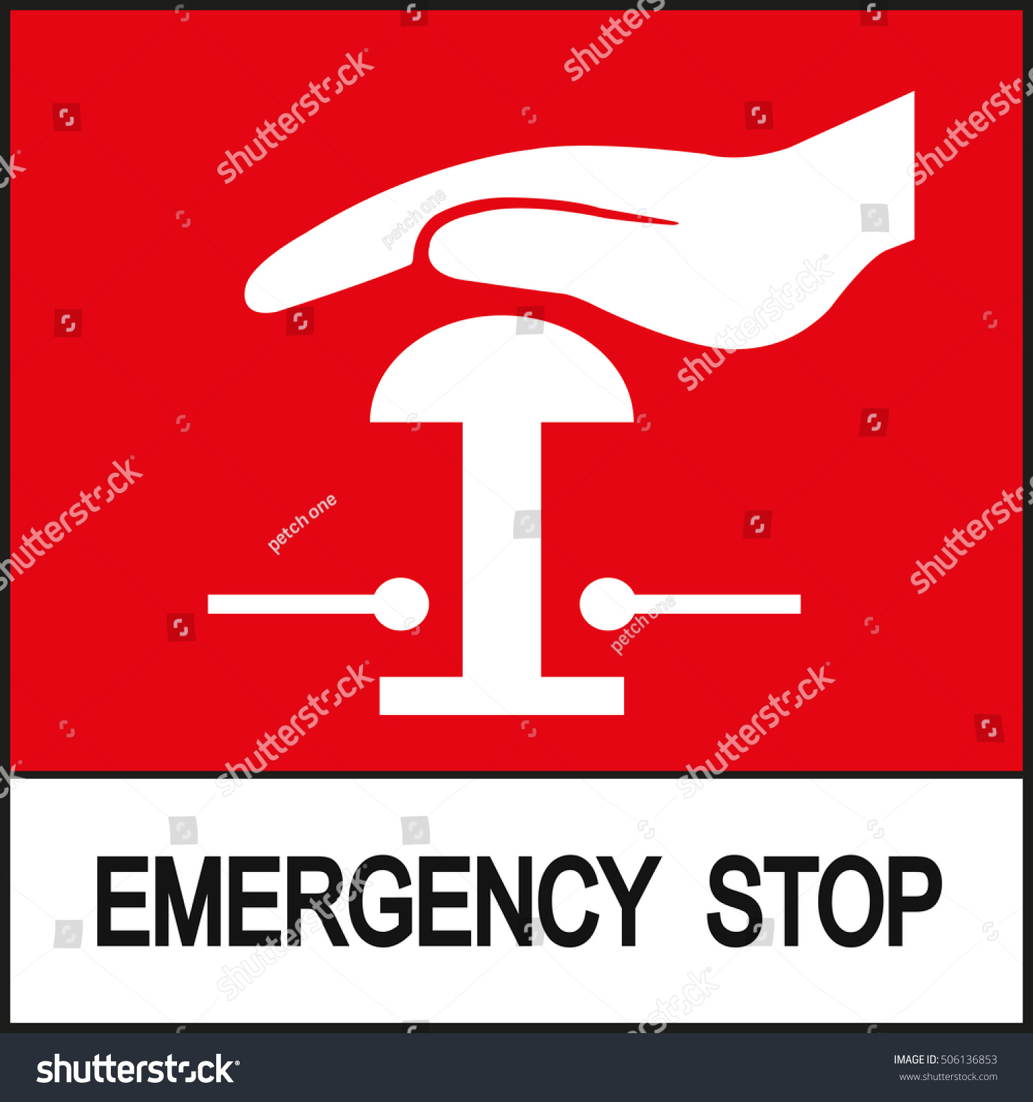 Emergency Stop Sign Royalty Free Stock Vector 506136853