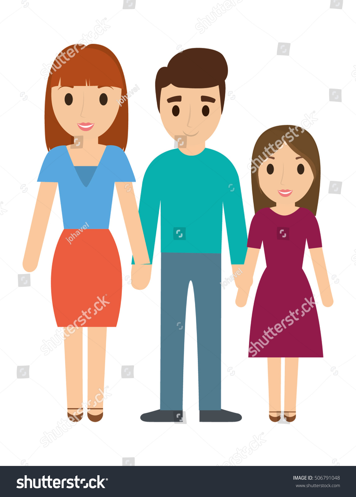 Parents and daughter cartoon icon. Family - Royalty Free Stock Vector ...