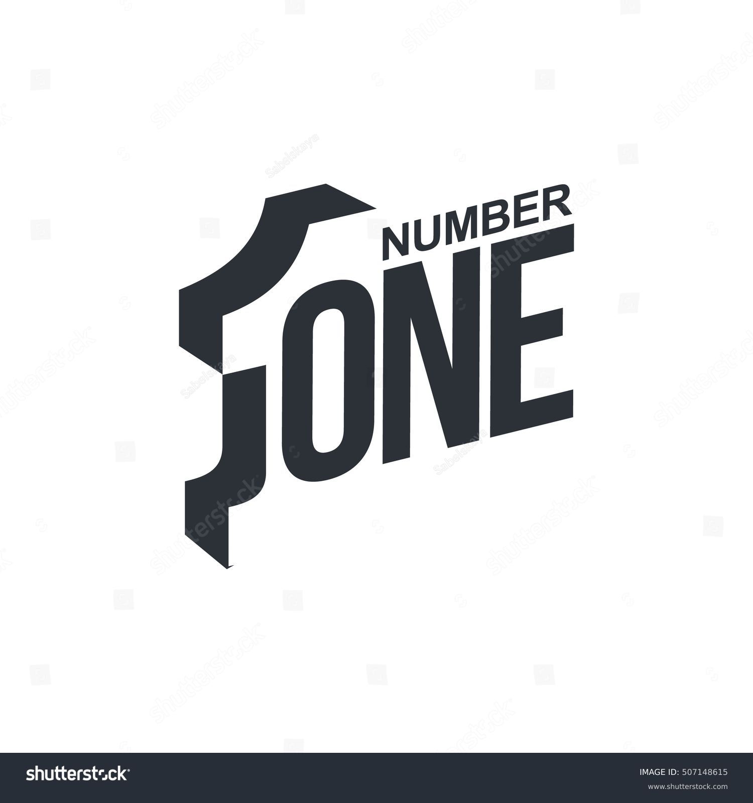 Black and white number one diagonal logo template, vector illustrations isolated on white background. Graphic logo with diagonal logo with three dimensional number one
