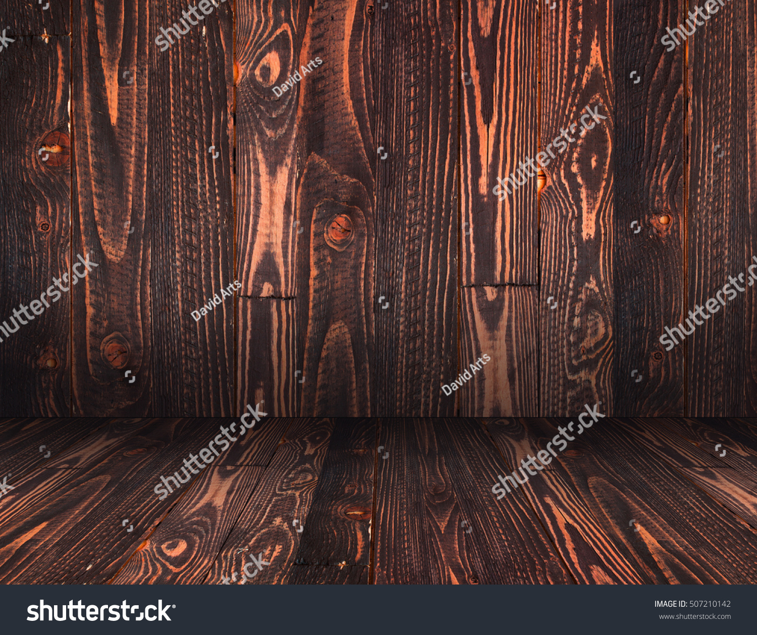 Natural Dark Wooden background. Old dirty wood tables or parquet with knots and holes and aged partculars. #507210142