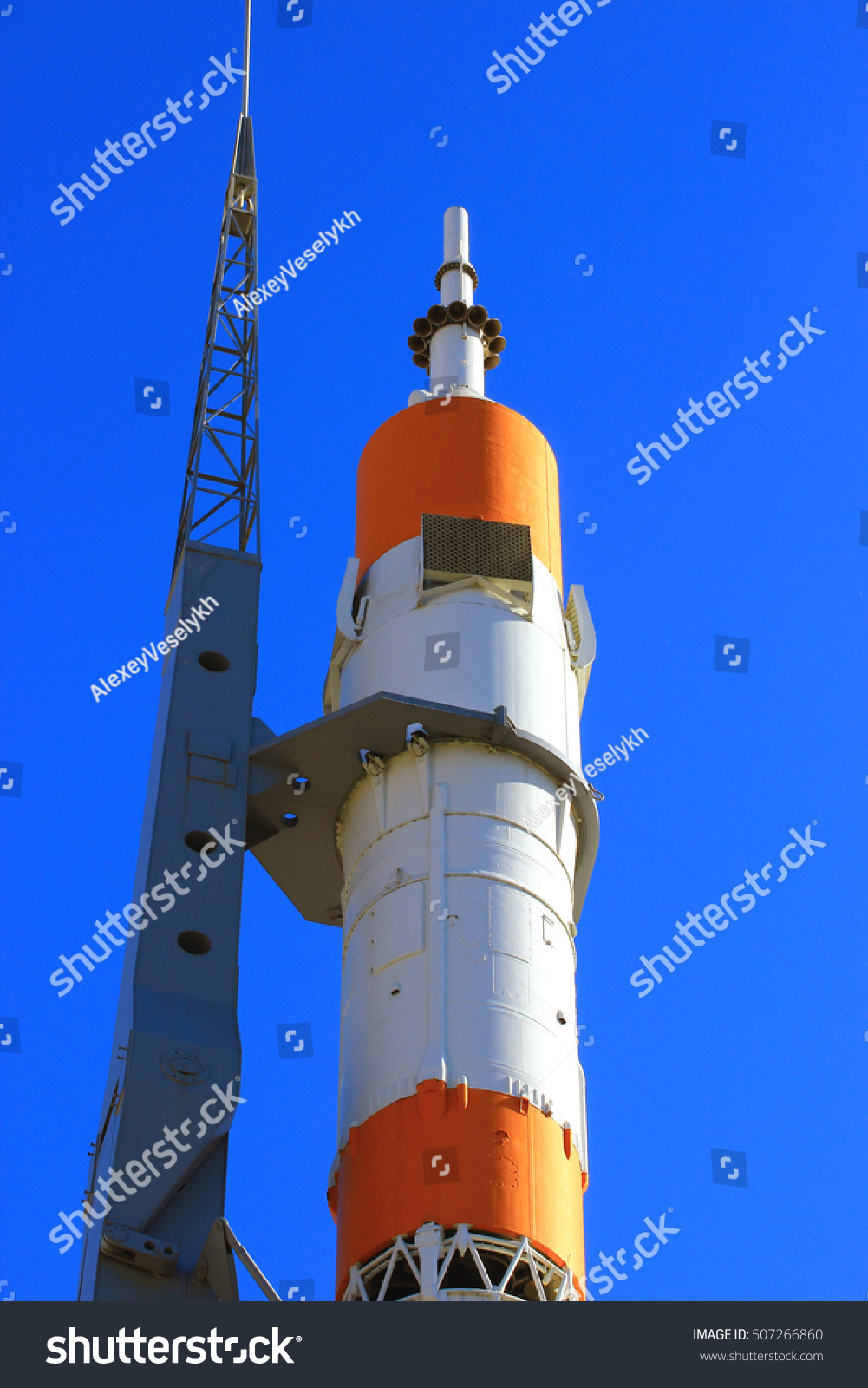 the upper part of the rocket is prepared for launch at Baikonur #507266860