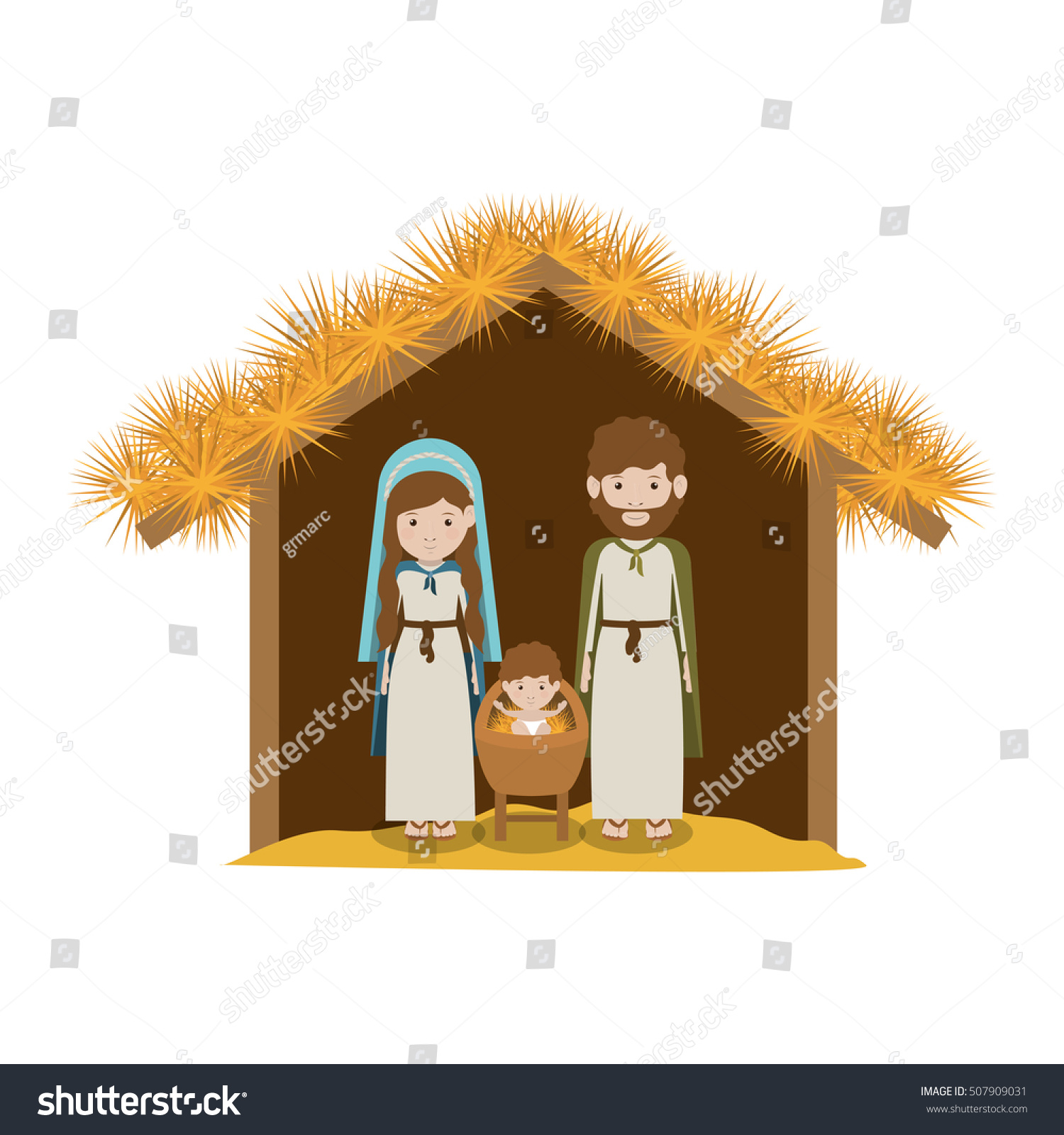 traditional manger scene - Royalty Free Stock Vector 507909031 - Avopix.com