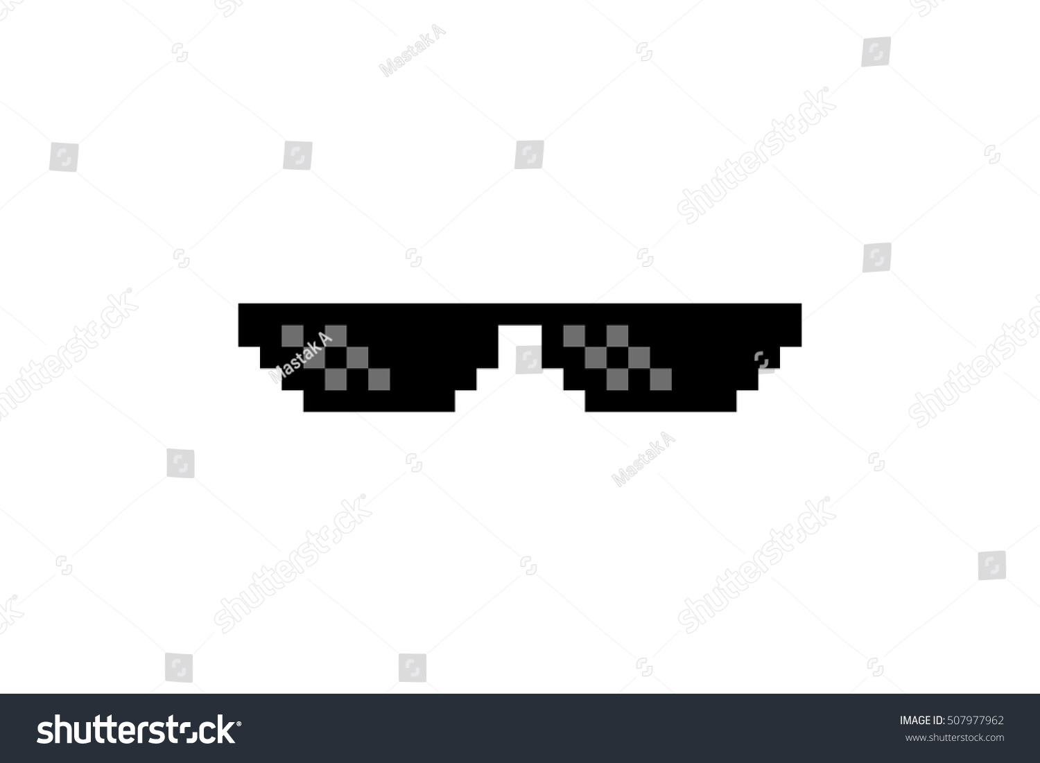 Pixel Art Glasses Of Thug Life Meme Isolated Royalty Free Stock Vector 507977962 8670