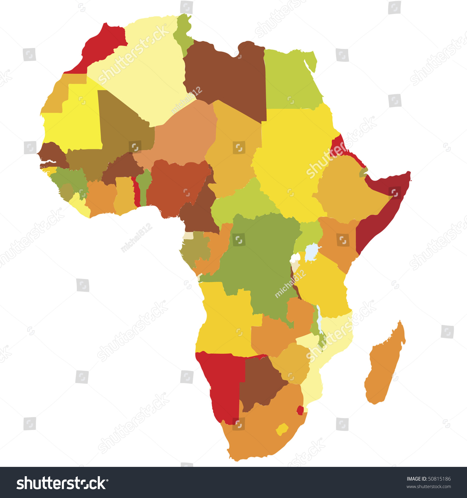 Political Map Of Africa With Country Territories Royalty Free Stock Vector 50815186 3566