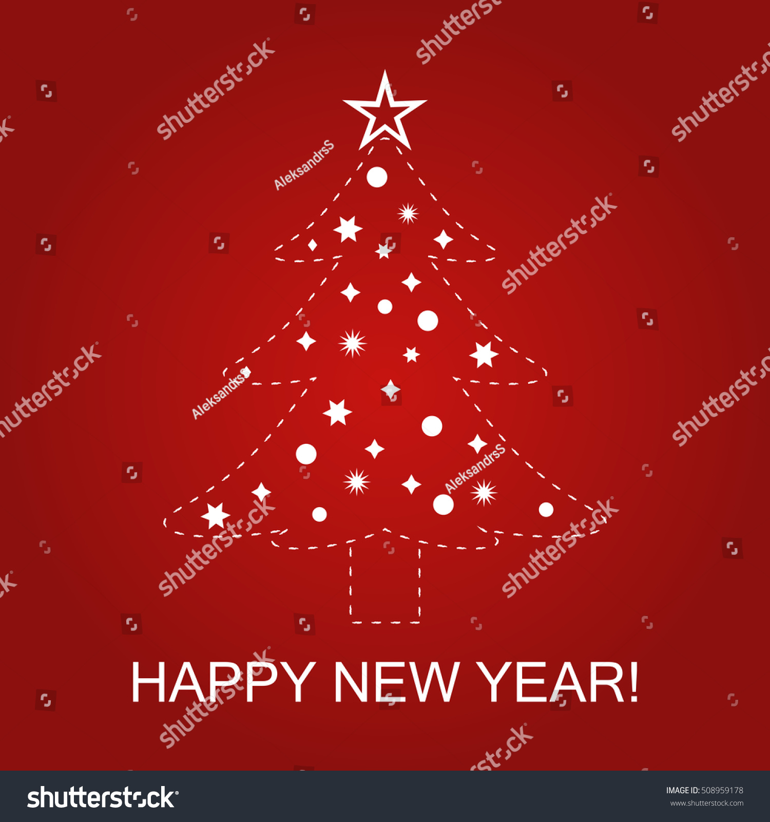 Vector illustration of a christmas tree on a red - Royalty Free Stock ...