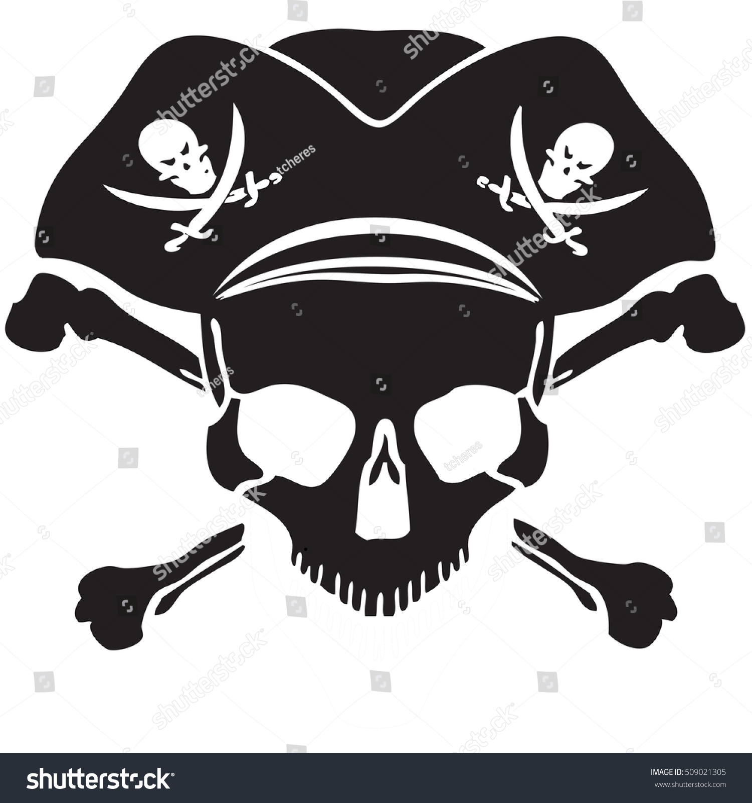 Pirate Symbol Jolly Roger Skull Vector Royalty Free Stock Vector