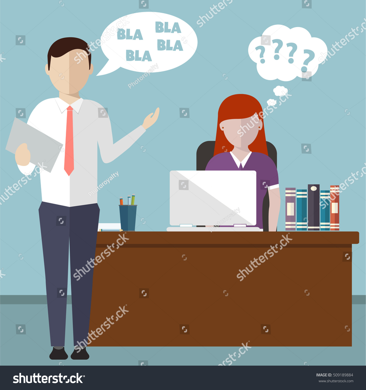 Boss Having An Argument With Employee Over Royalty Free Stock Vector 509189884