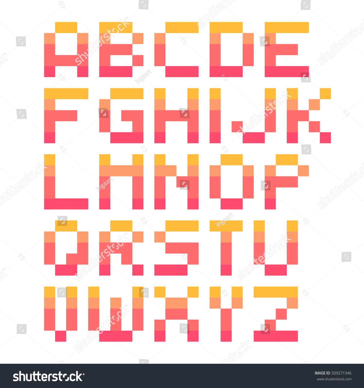 Vector Cute Pixel Art Font In 4x5 Pixel Grid Royalty Free Stock vector-cute-pixel-art-font-in-4x5-pixel-grid-royalty-free-stock