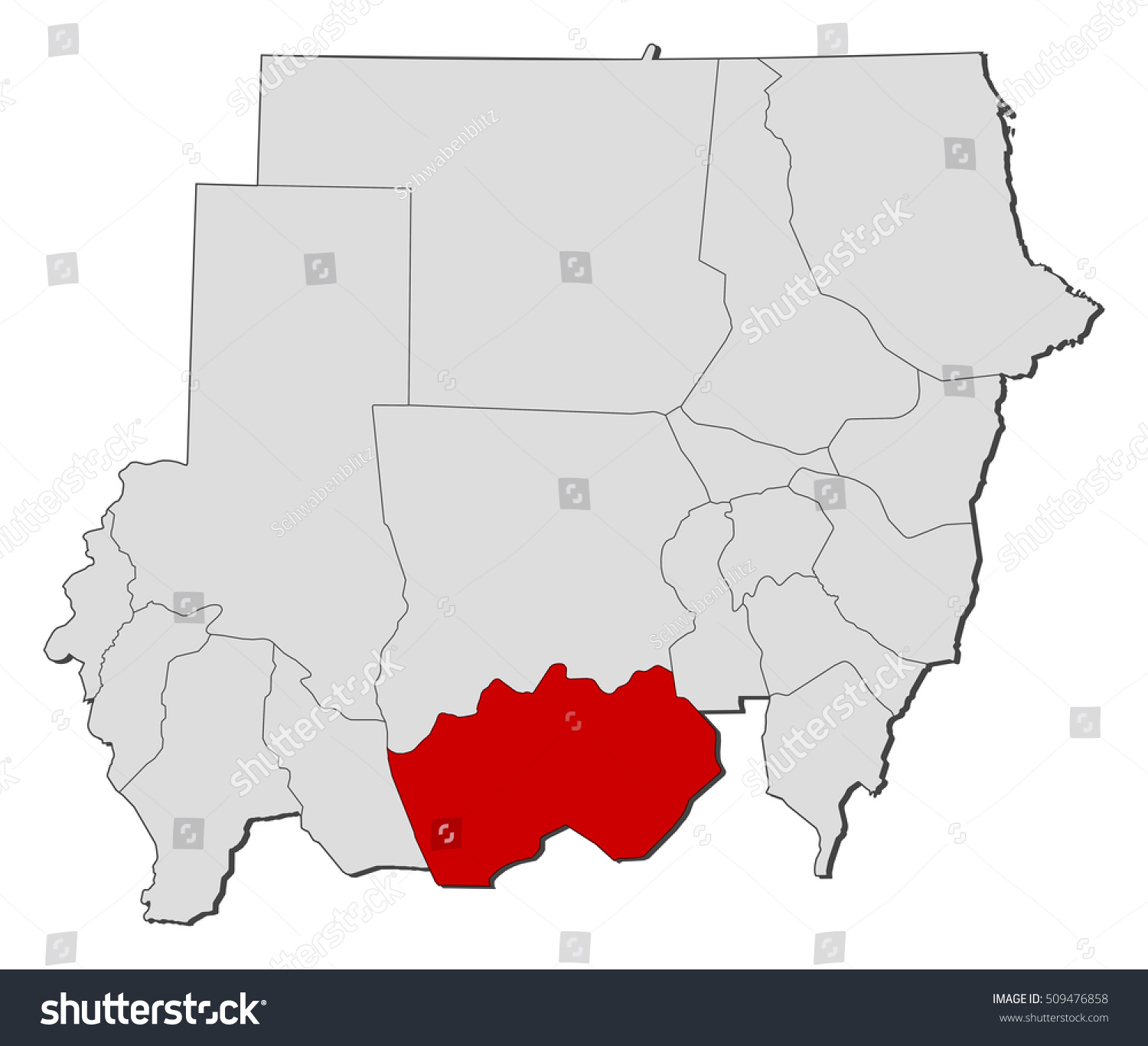 Map - Sudan, South Kurdufan #509476858