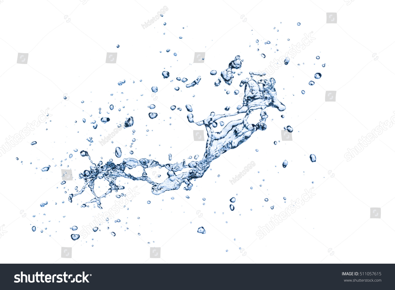 blue water splash isolated on white background #511057615