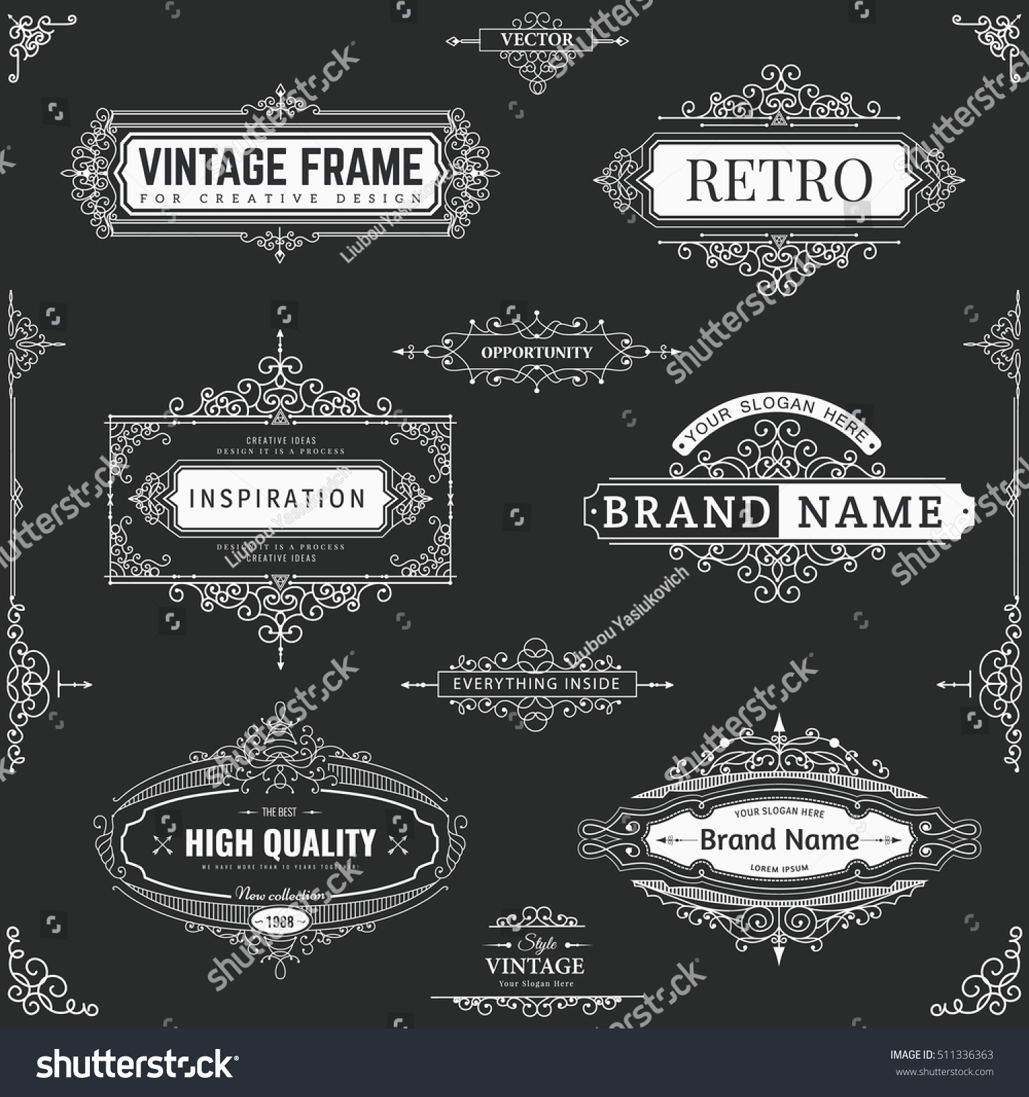 Collection of vintage patterns. Flourishes - Royalty Free Stock Vector ...