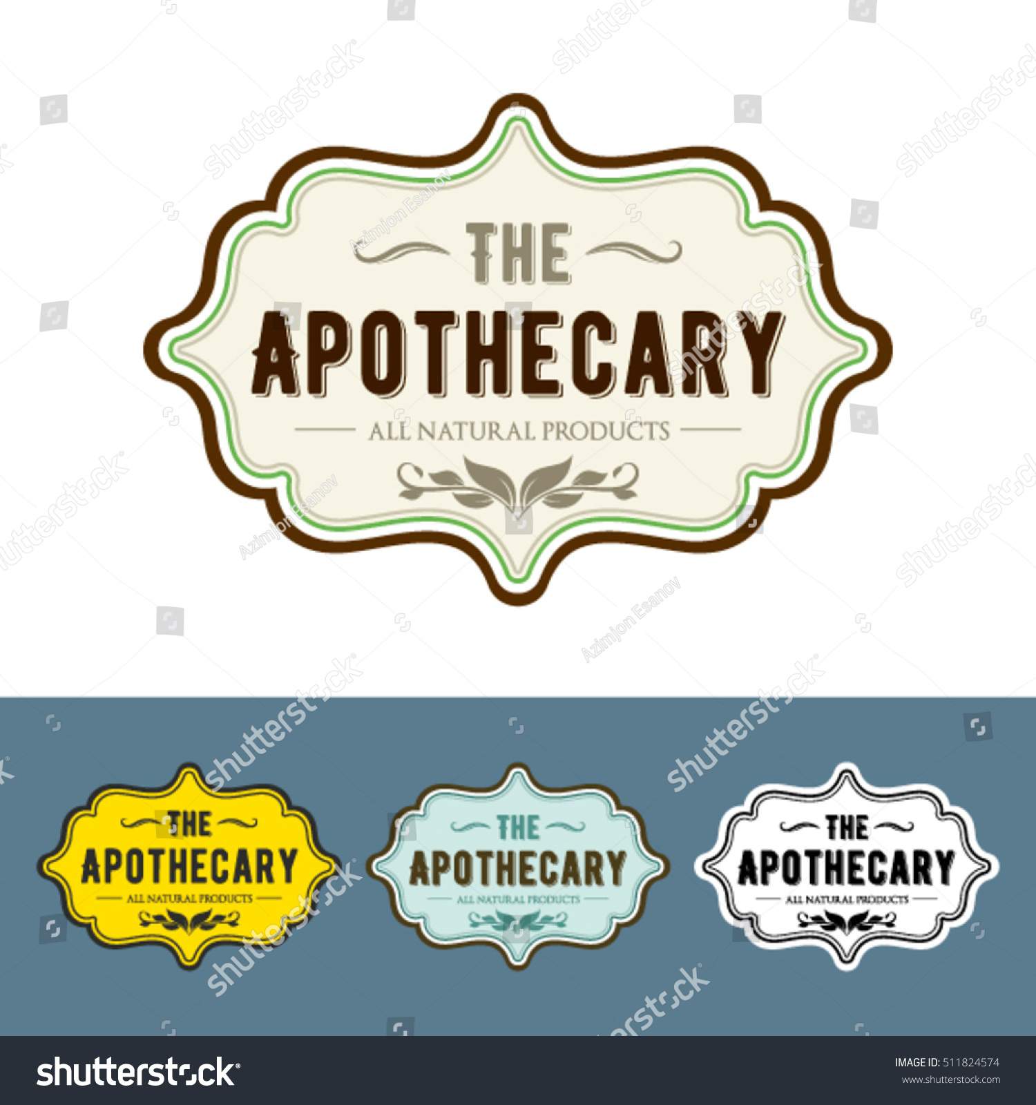 Vintage & ApothecaryStyle Label Royalty Free Stock Vector 511824574