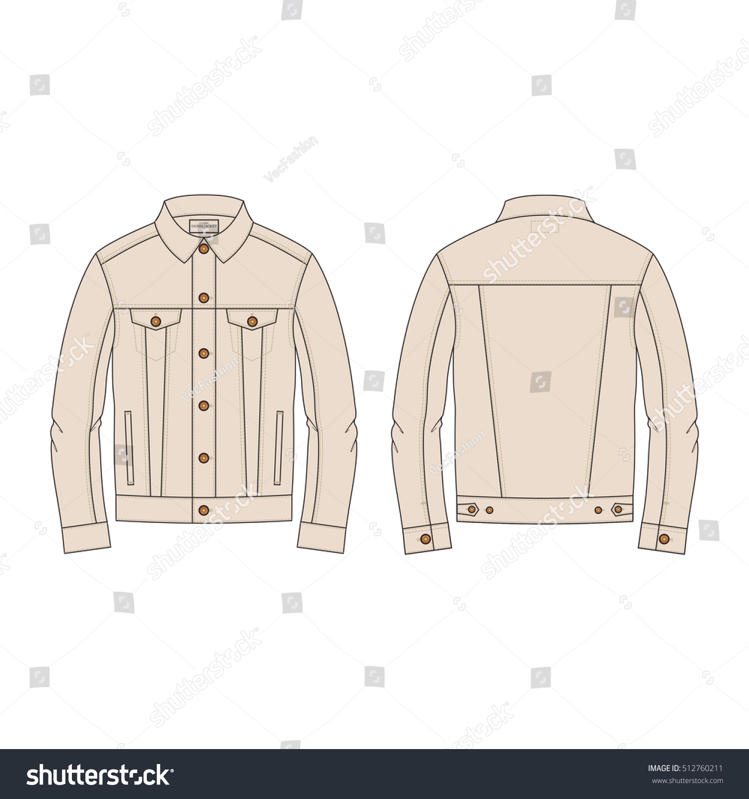 Download Men Classic Denim Jacket Template Royalty Free Stock Vector 512760211 Avopix Com