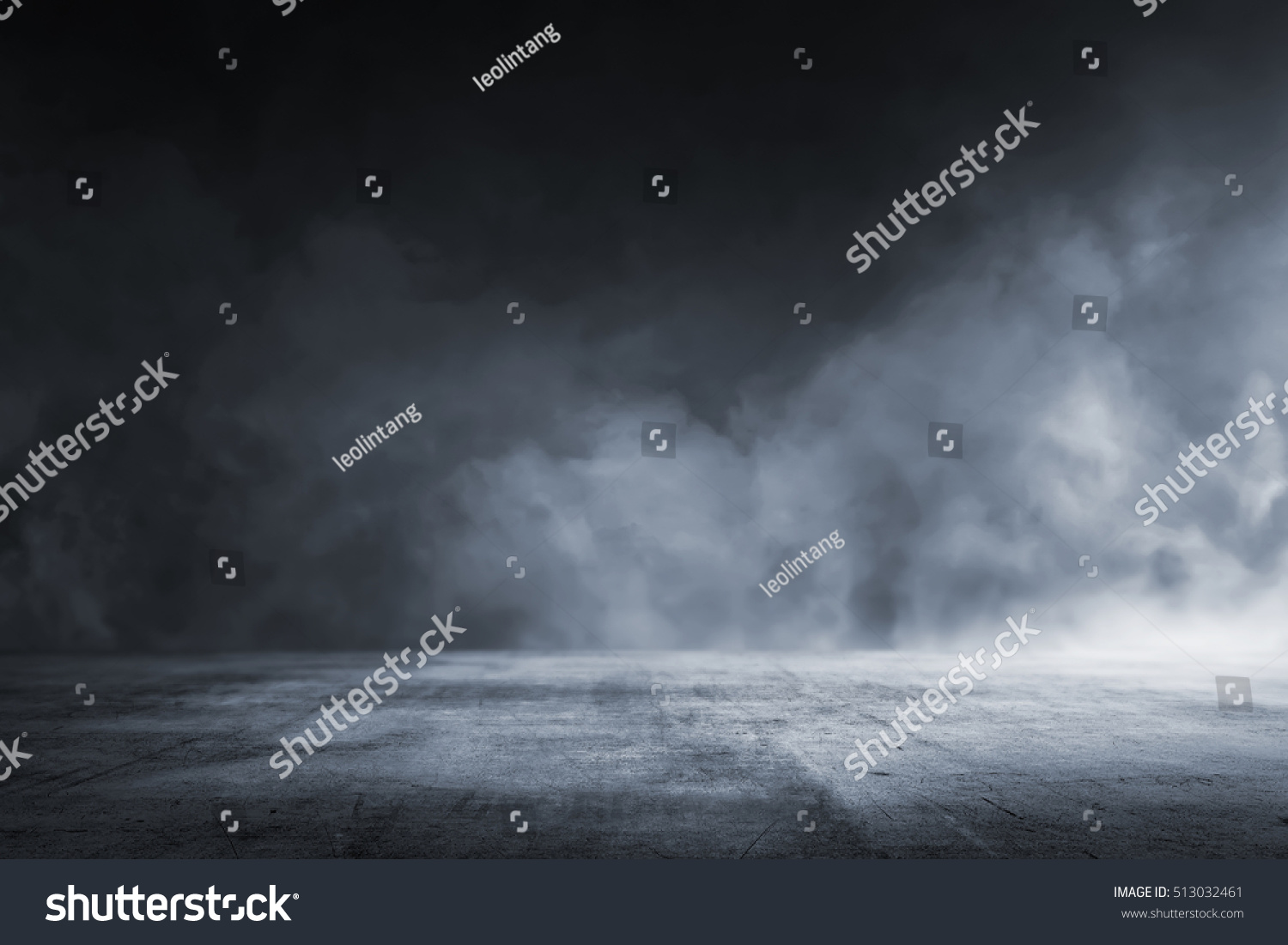 Texture dark concrete floor with mist or fog #513032461