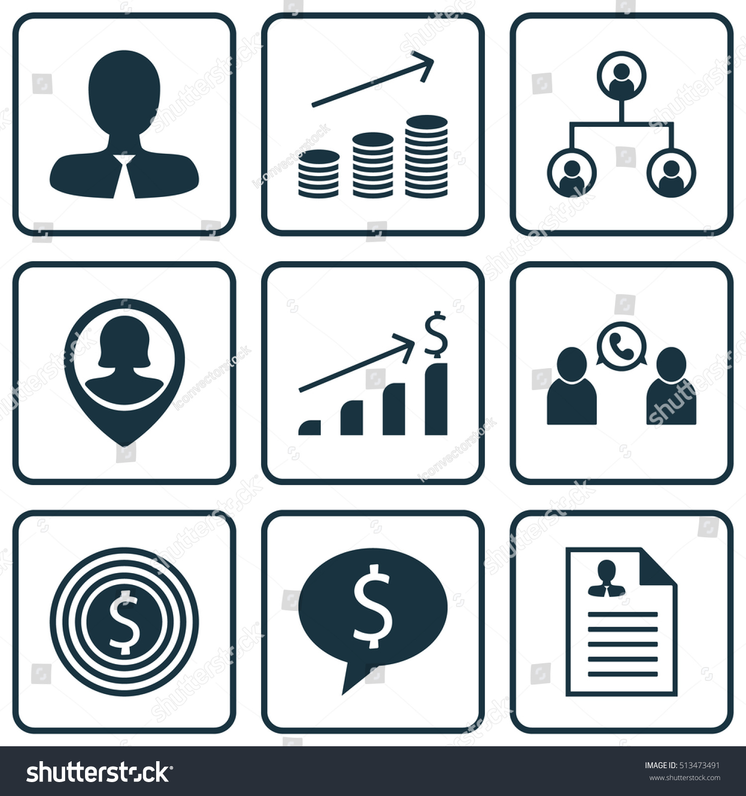 Set Of Management Icons On Successful Investment - Royalty Free Stock ...