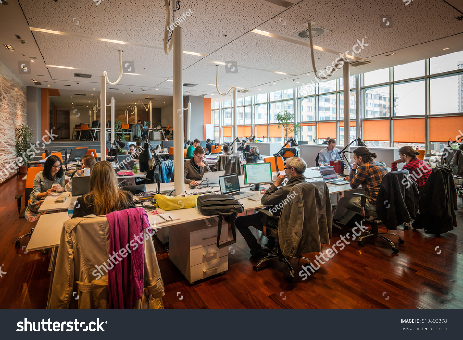 startup business people group working everyday job at modern coworking space #513893398