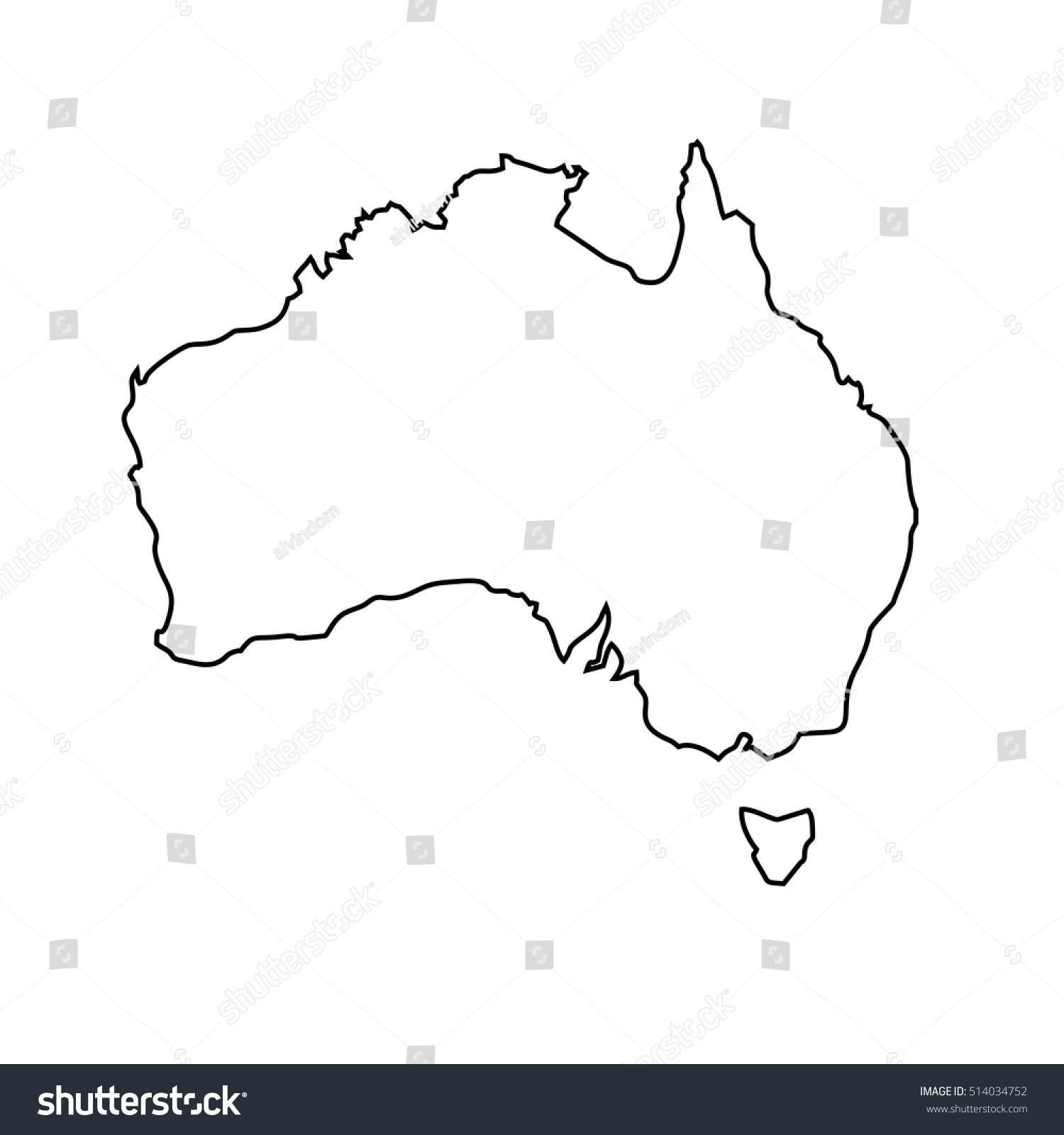 map black outline Australia #514034752