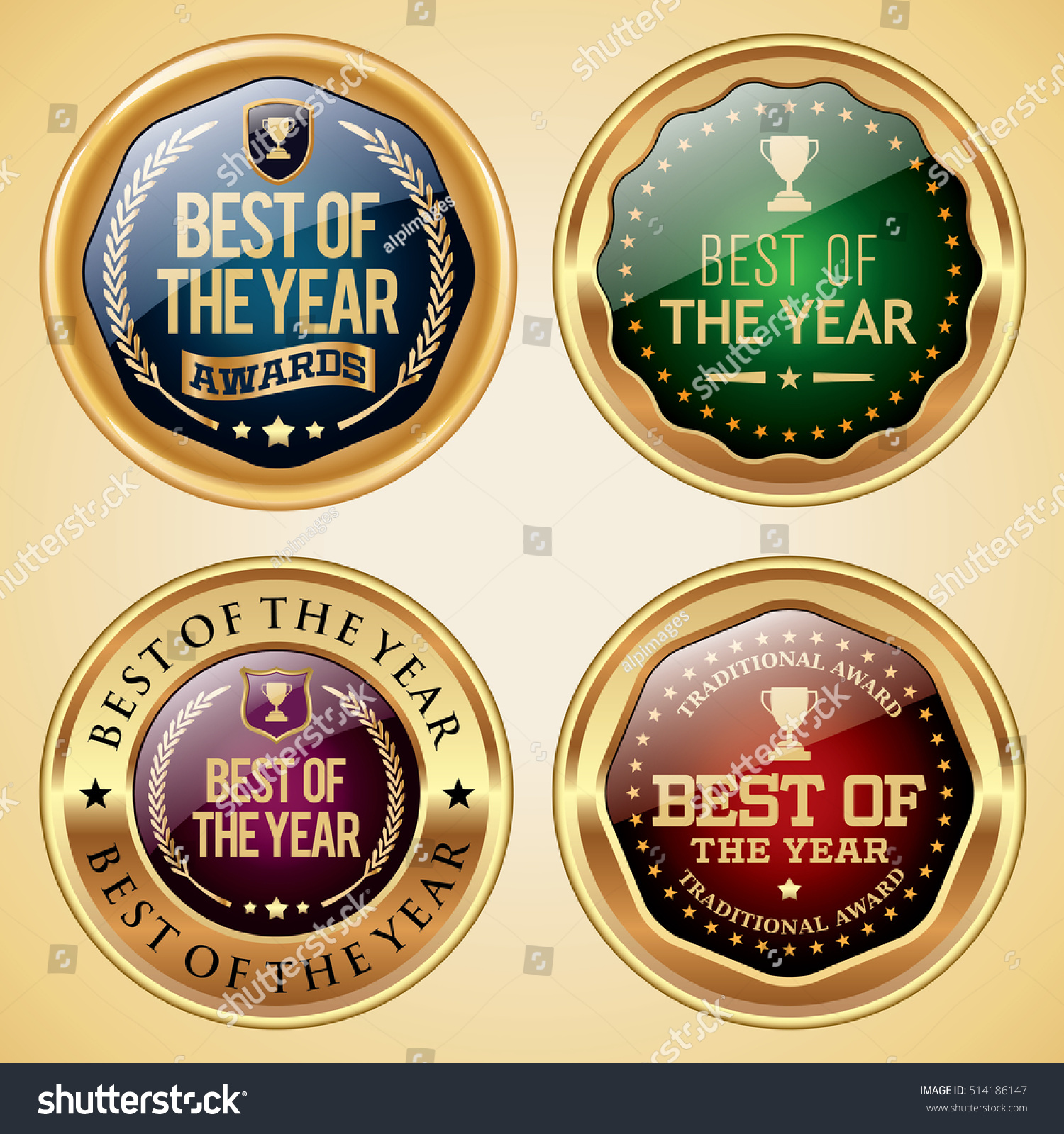 Best of The Year badges - Royalty Free Stock Vector 514186147 - Avopix.com