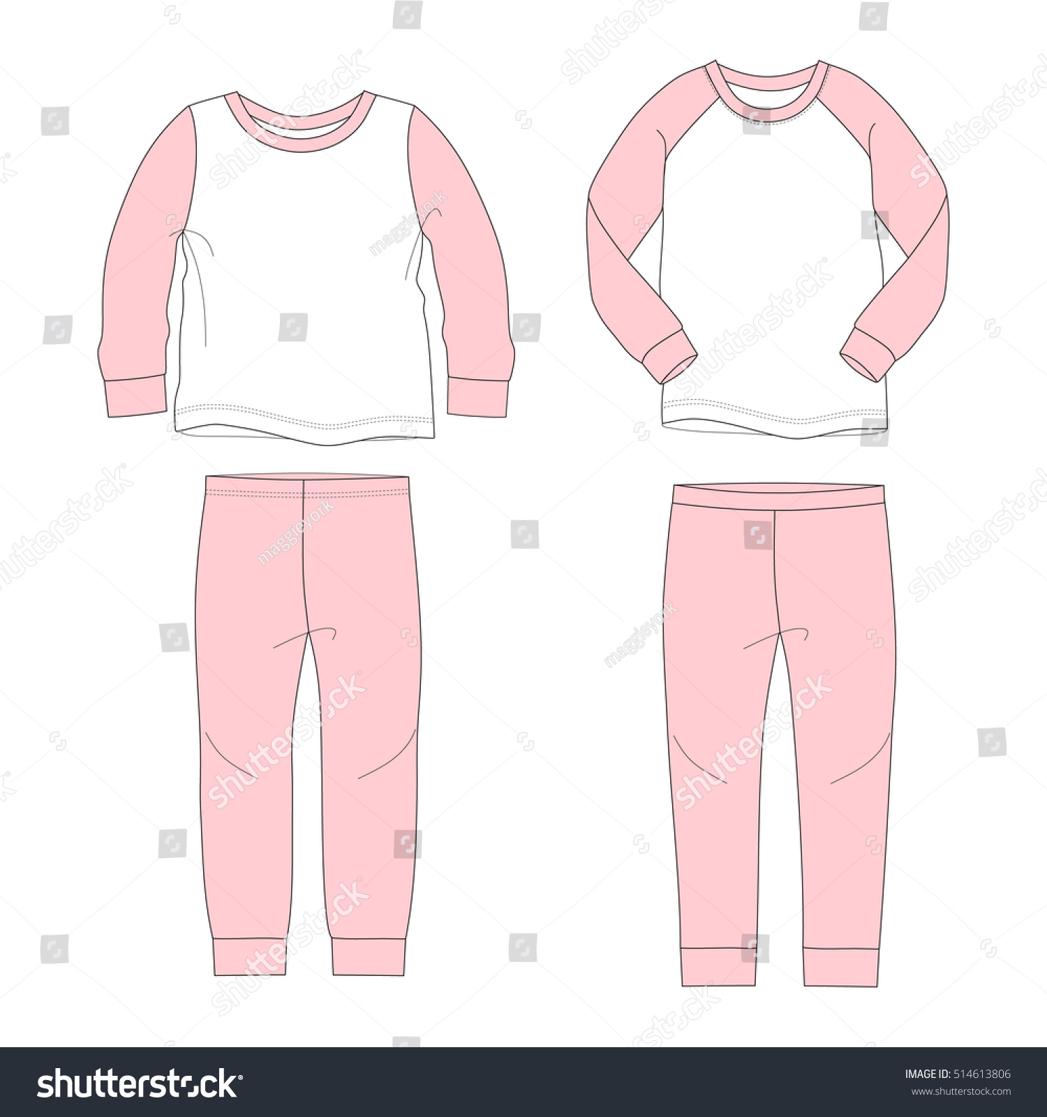 Sleepwear for girl. Vector illustration - Royalty Free Stock Vector ...