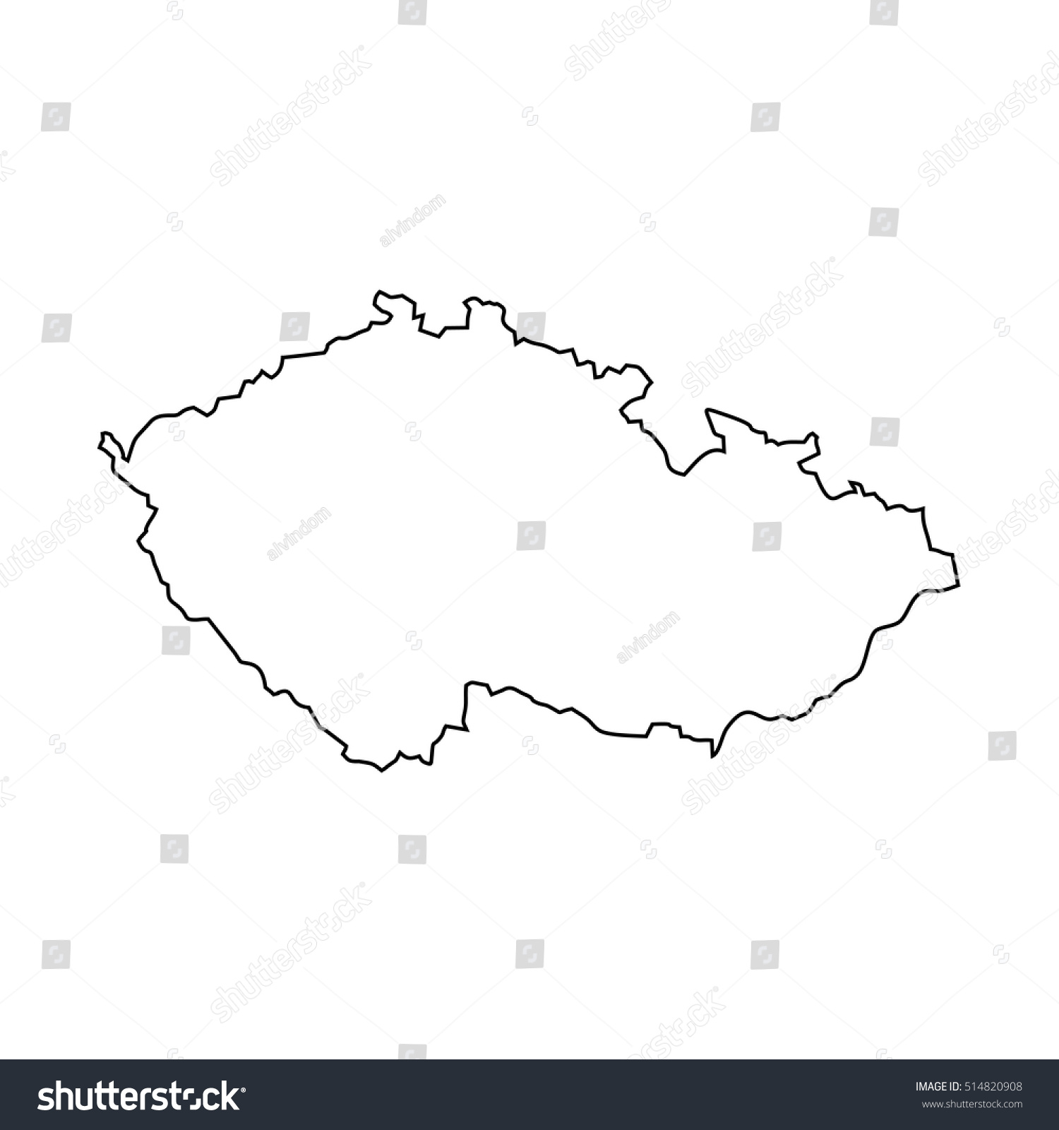 Map of Szech Republic - Royalty Free Stock Vector 514820908 - Avopix.com