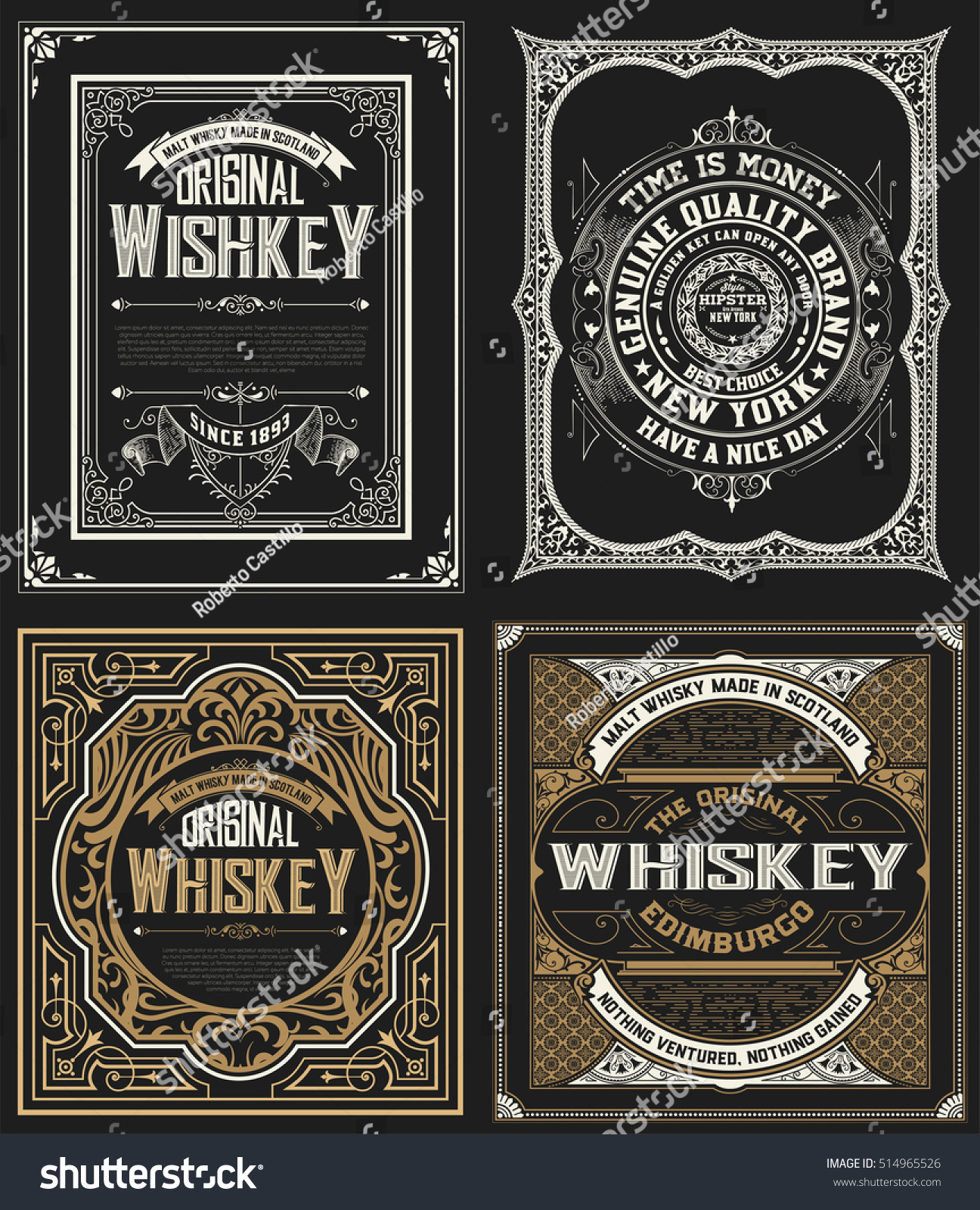 Set Whiskey labels.  #514965526