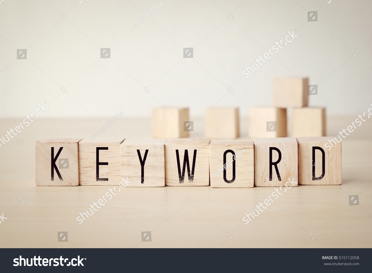 Keyword word on wooden cubes background, SEO concept #515112058