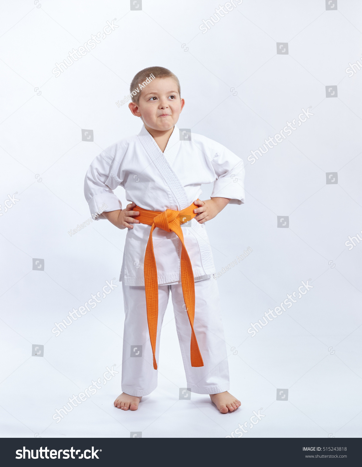 Child in karategi on a white background #515243818