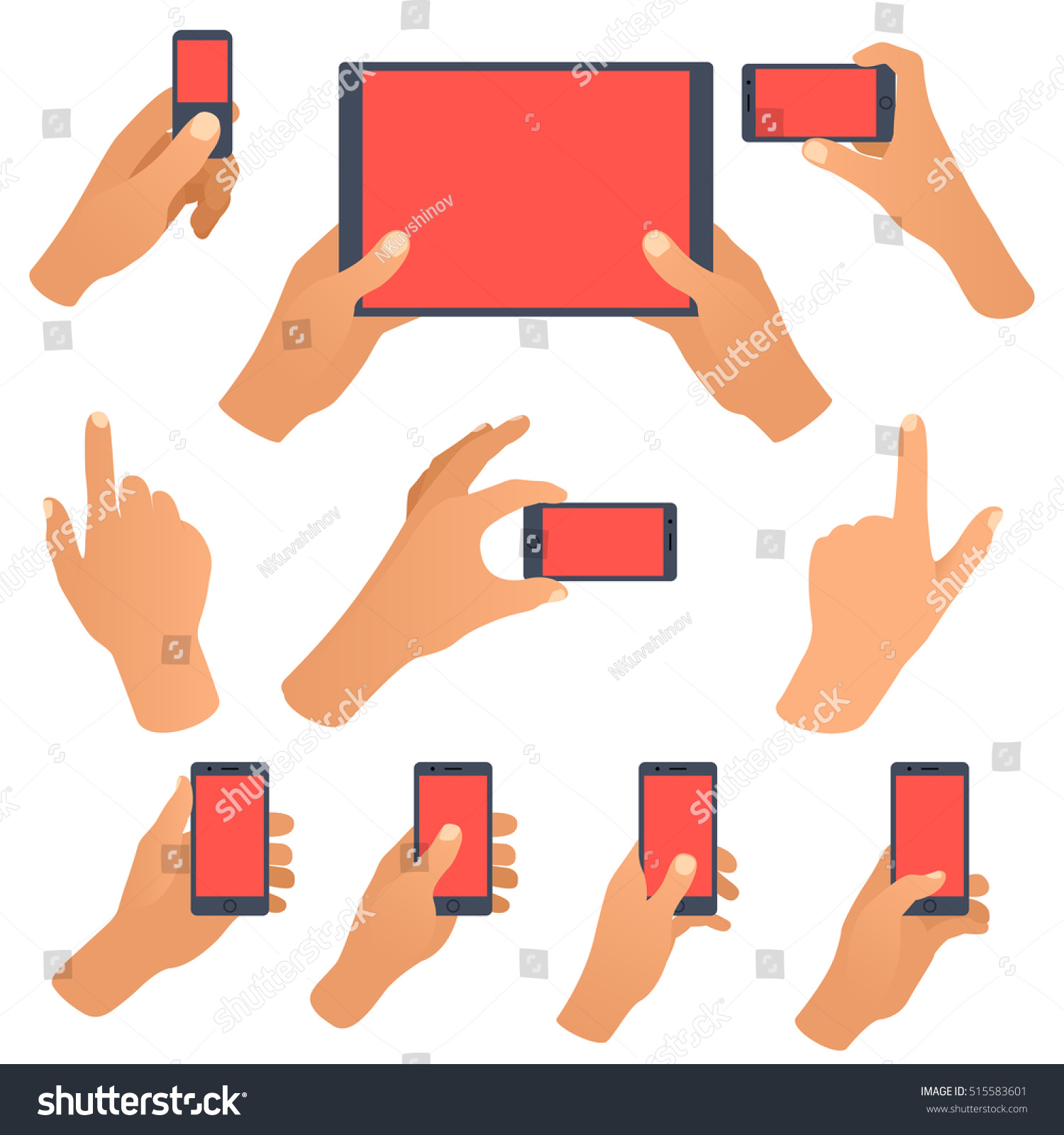 Hand Holding Black Smartphone Touching Blank Royalty Free Stock