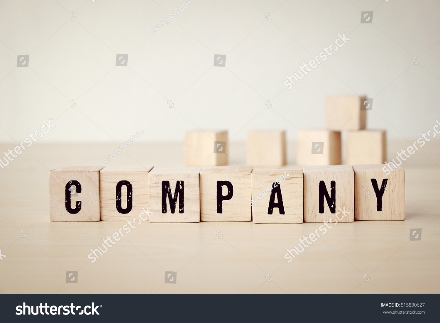 Company word on wooden cubes background, business concept #515830627