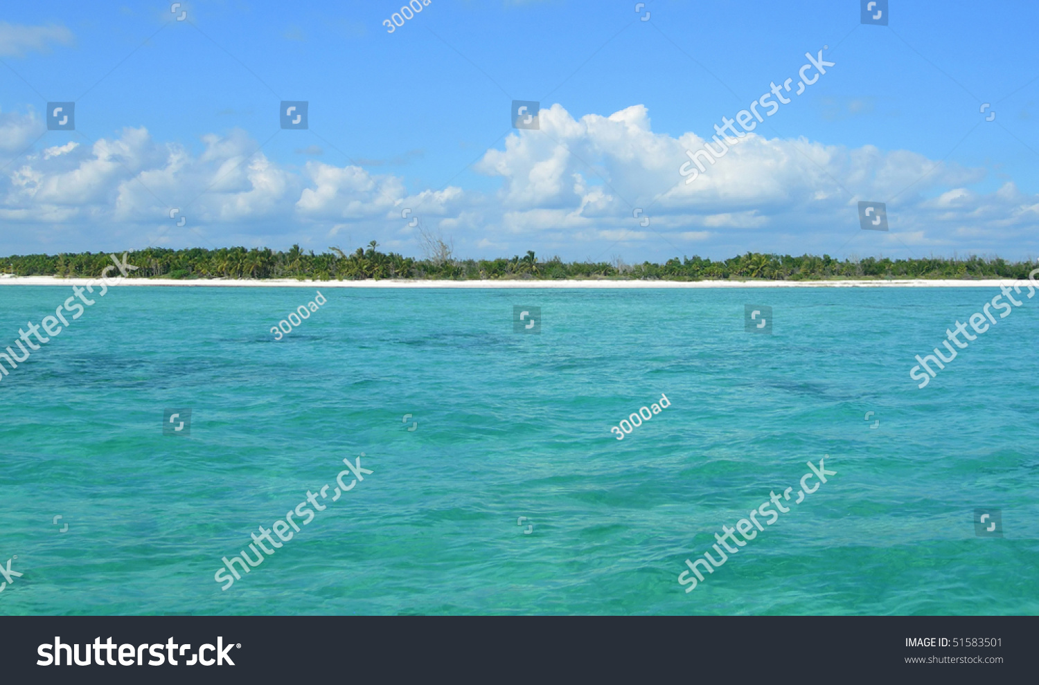 Caribbean beach and waters at the Atlantic in Cancun, Mexico #51583501