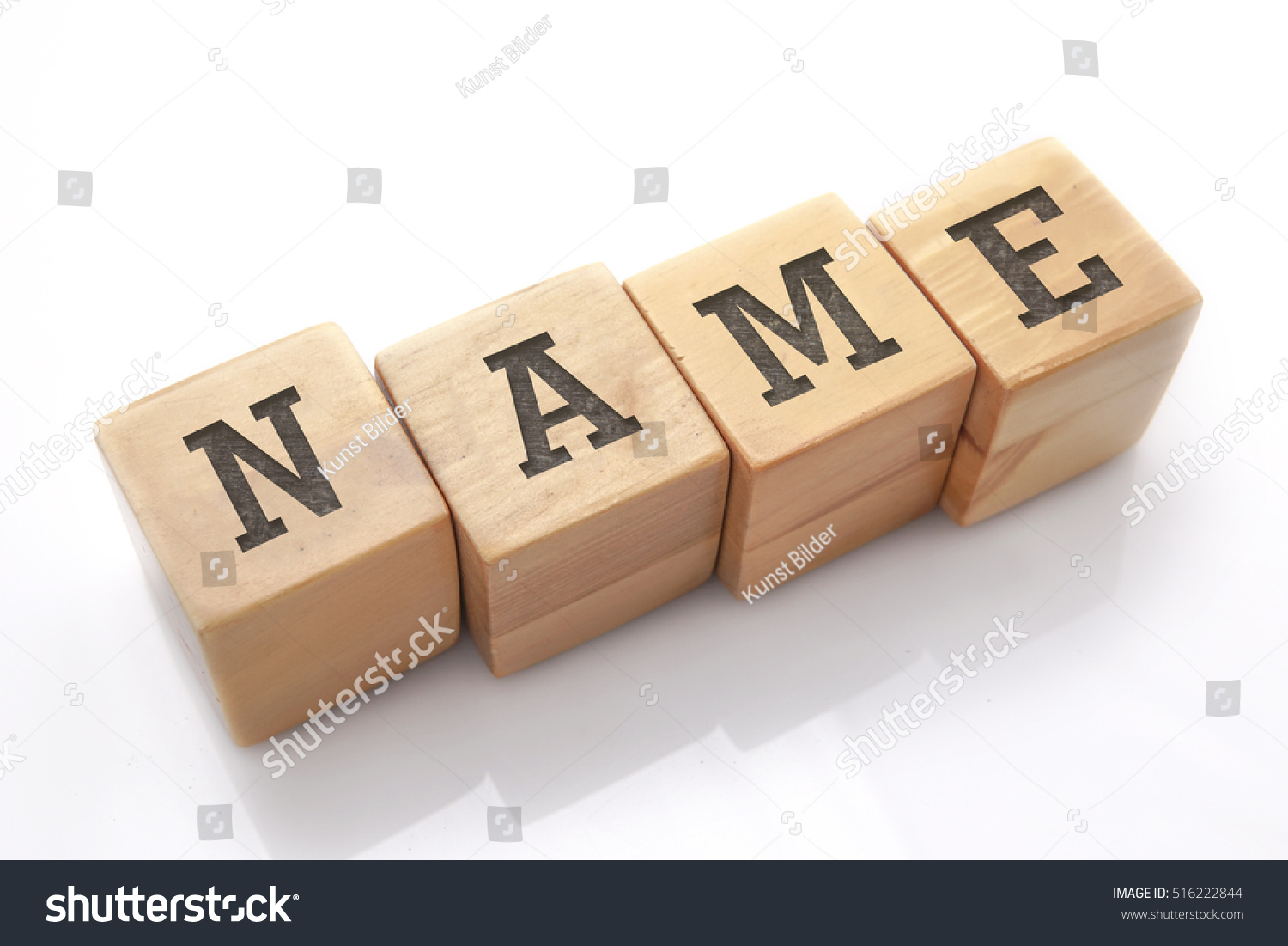 NAME word made with building blocks isolated on white #516222844