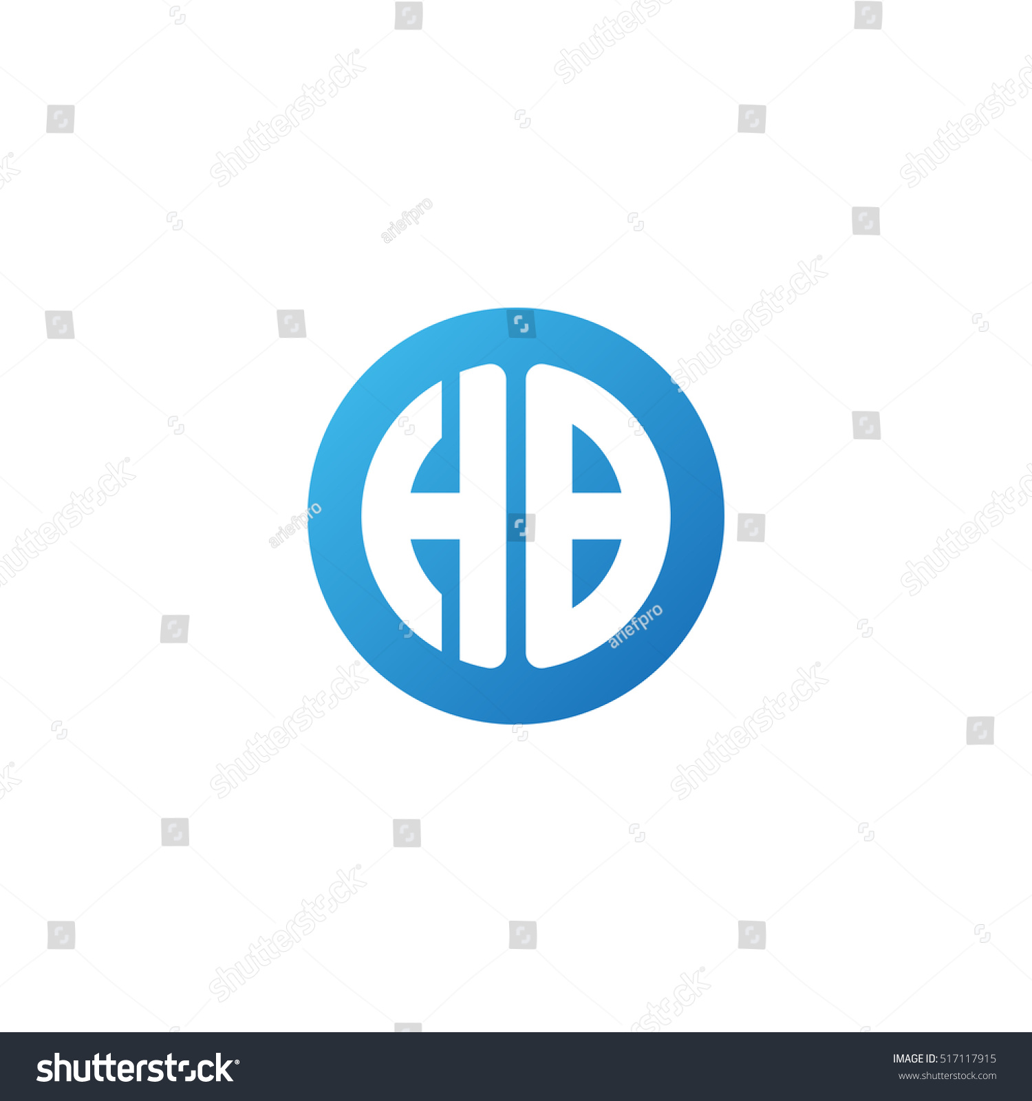 Initial letters HB circle shape blue simple logo - Royalty Free Stock ...