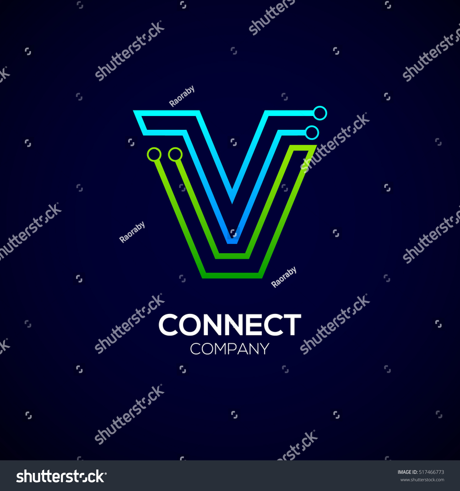 Letter V Logotype Green And Blue Color Royalty Free Stock Vector Avopix Com