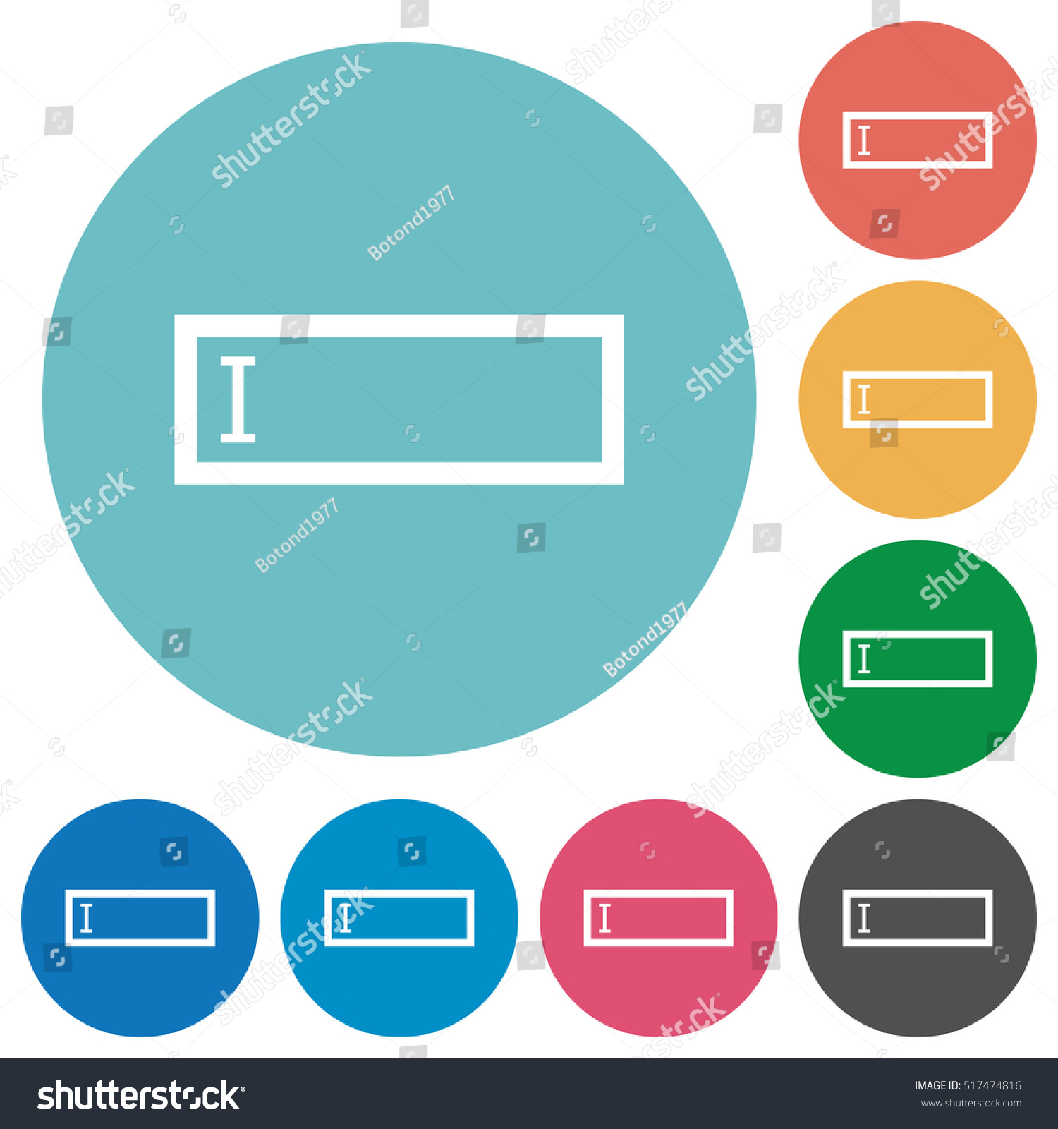 Editbox white flat icons on color rounded square - Royalty Free Stock ...